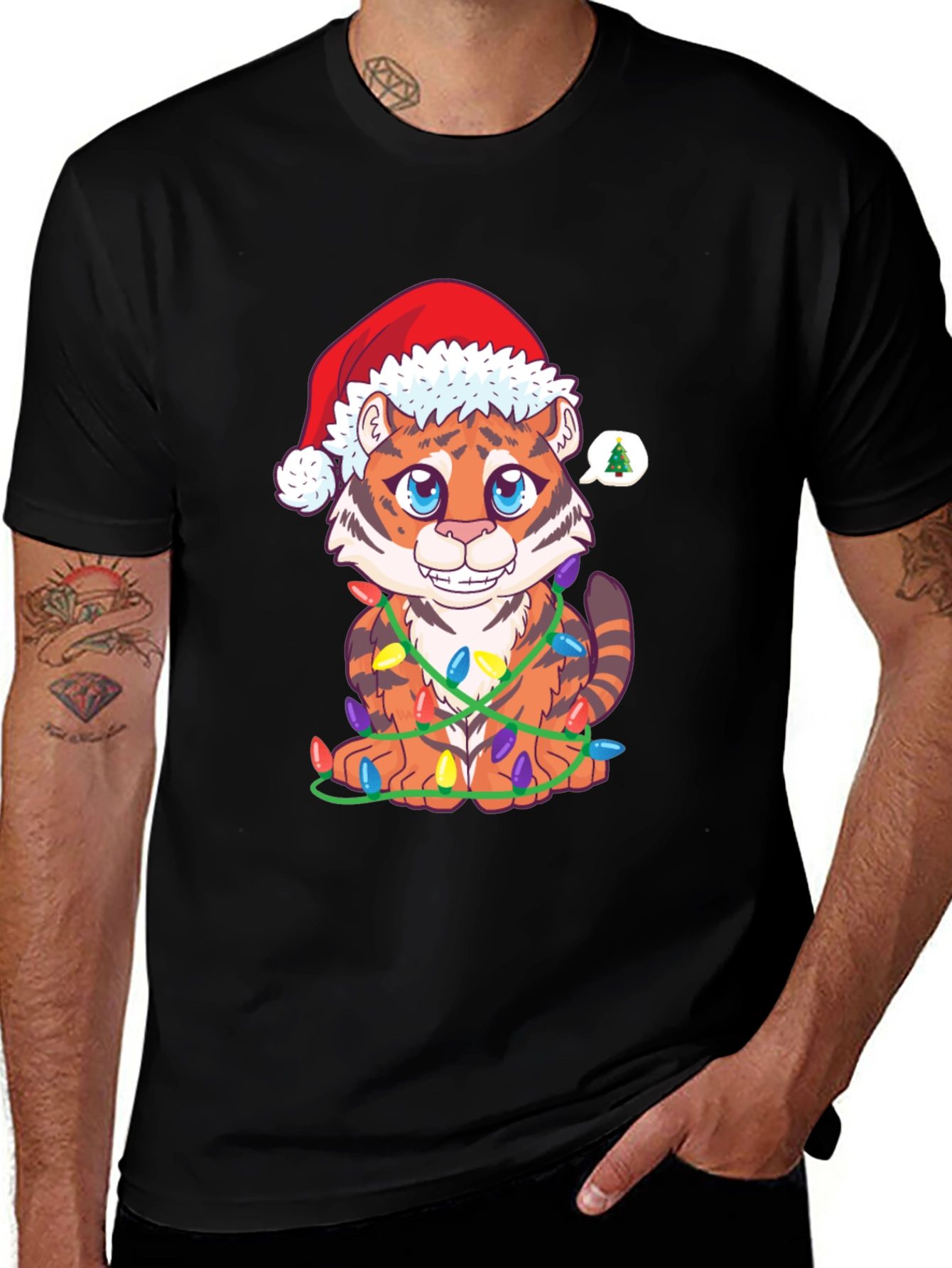 Variant 17 of Festive Tiger Graphic Tee - Holiday Edition