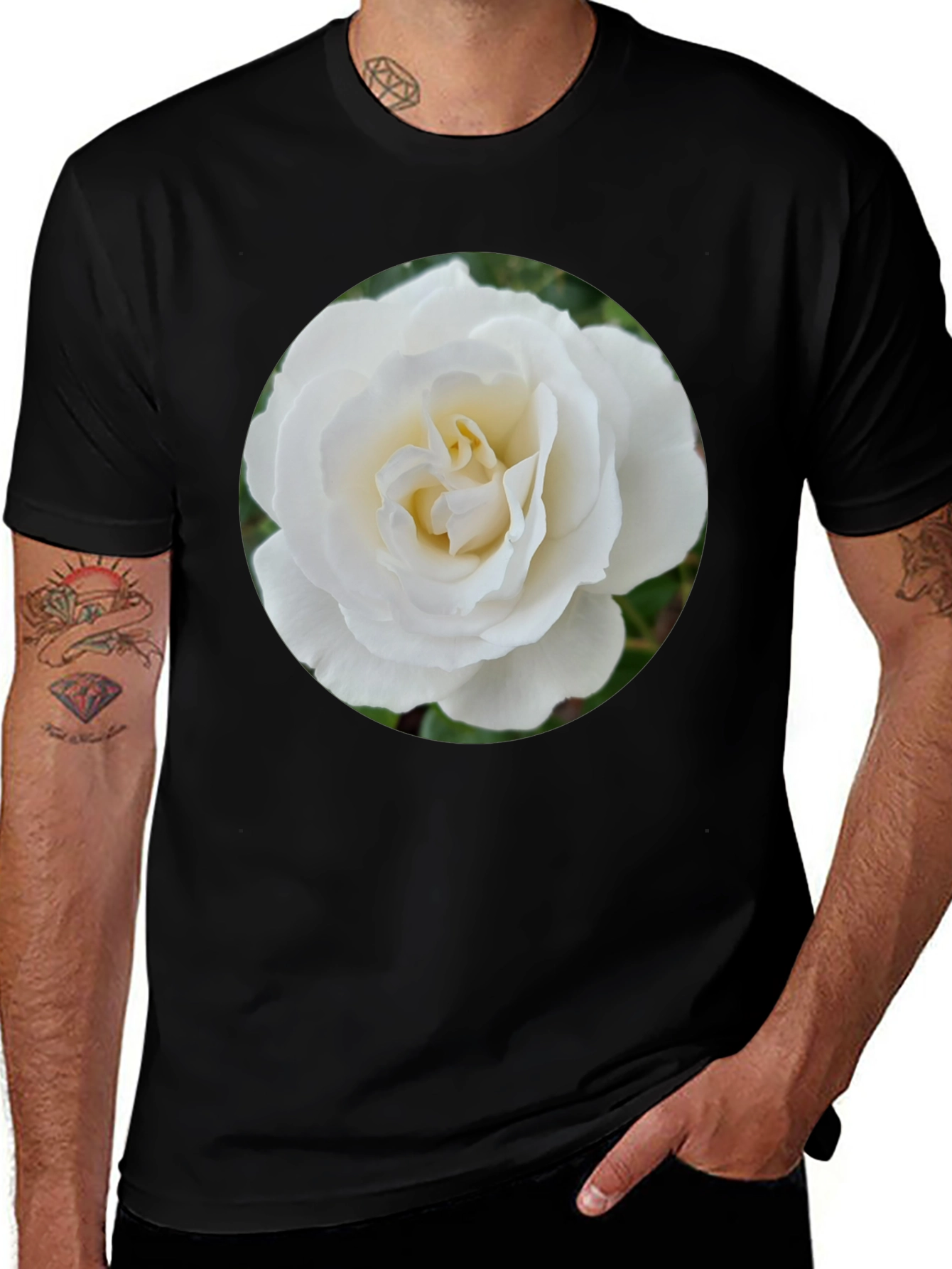 Variant 5 of Rose Graphic Tee - Elegant Floral Design