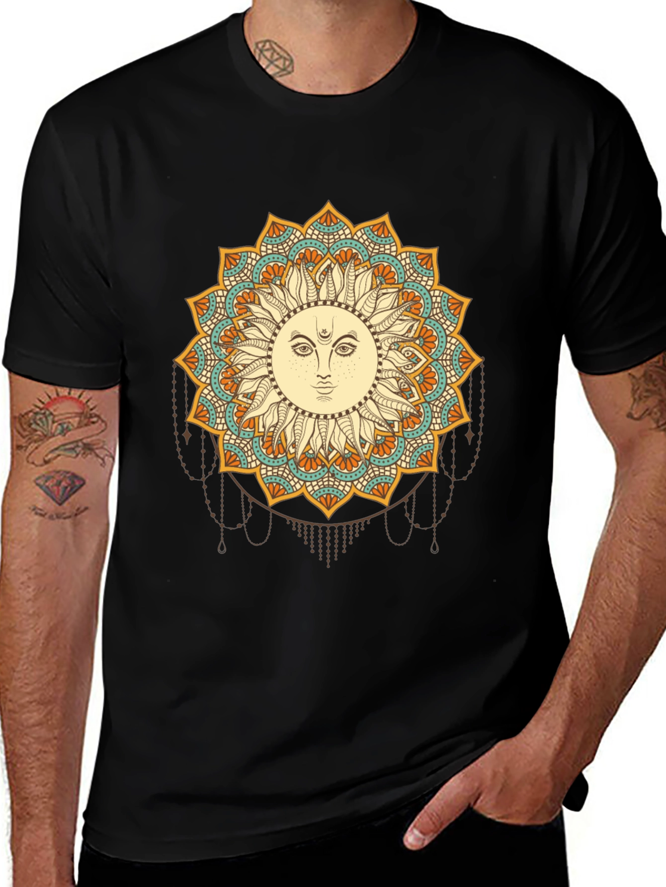 Variant 2 of Sun Mandala Graphic Black T-Shirt
