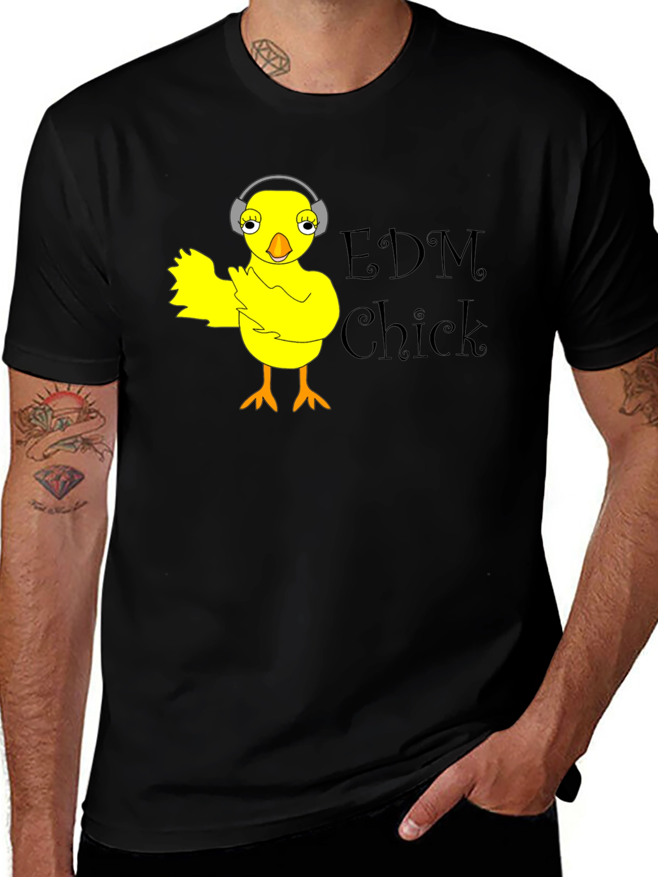 Variant 27 of EDM Chick Graphic T-Shirt - Cute Yellow Bird Tee