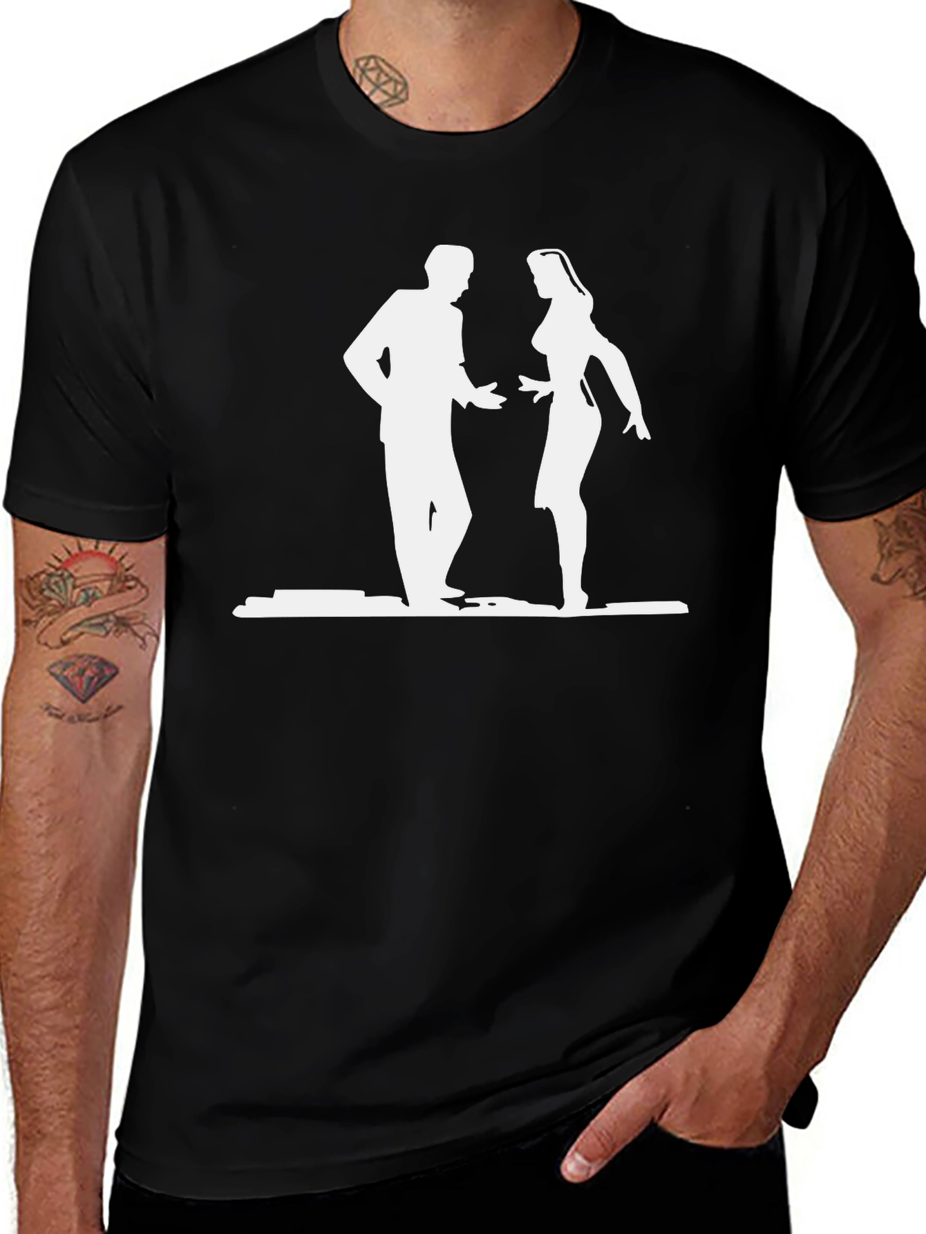 Variant 7 of Retro Dance T-Shirt - Black, Classic Design