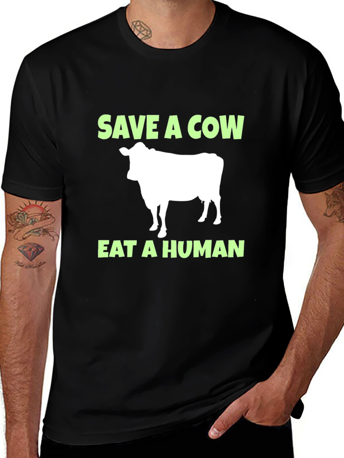 Variant 28 of Save a Cow Eat a Human T-Shirt