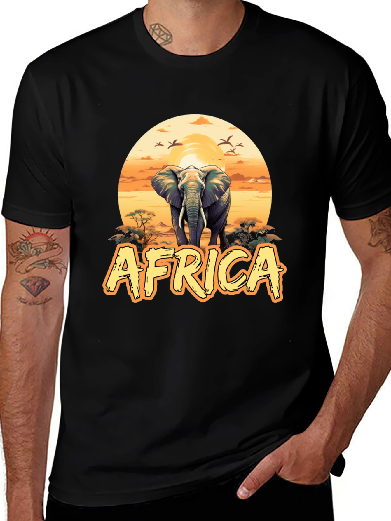 Variant 21 of Africa Elephant Graphic Print T-Shirt