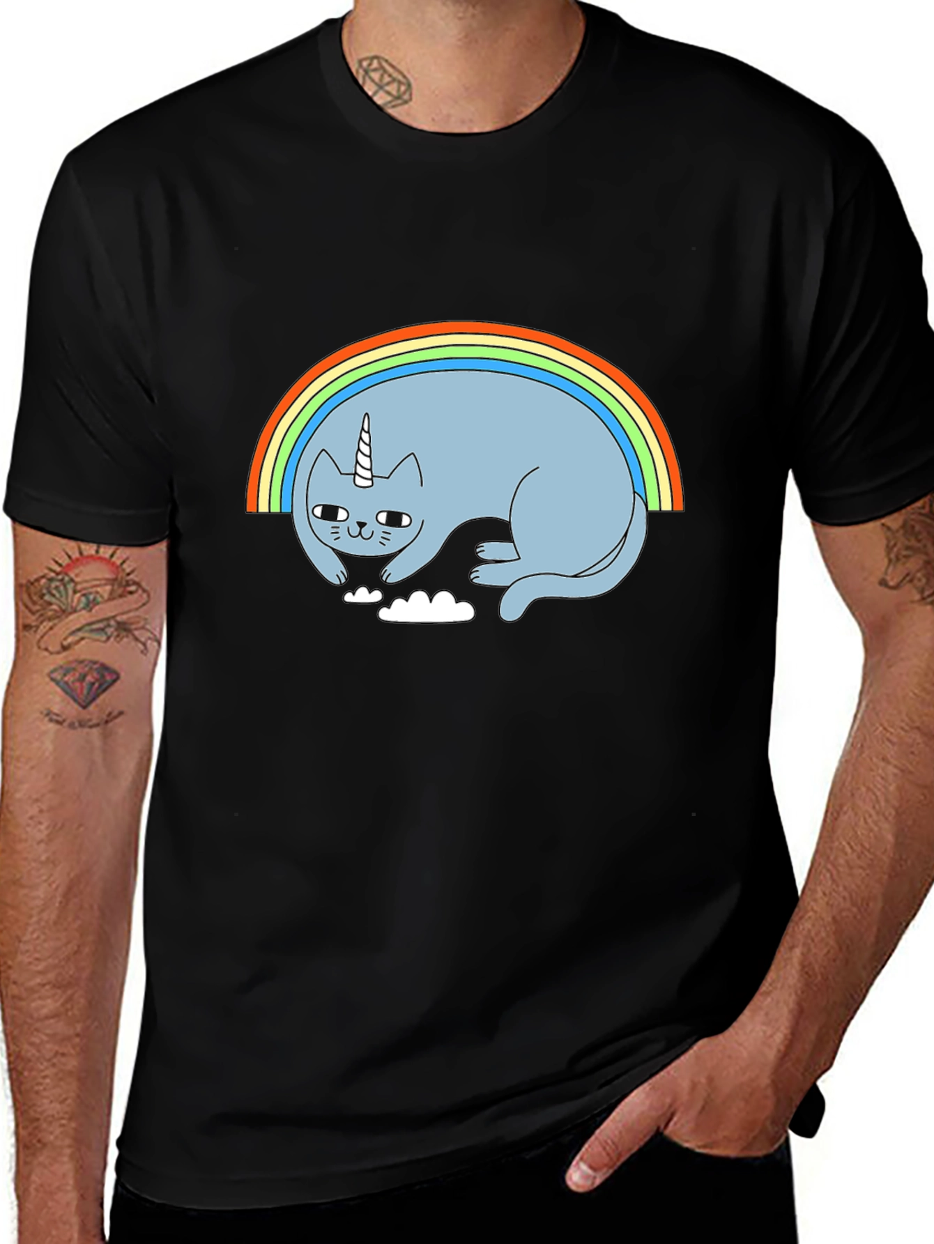 Variant 14 of Unicorn Cat Rainbow Graphic T-Shirt - Fun and Unique Design