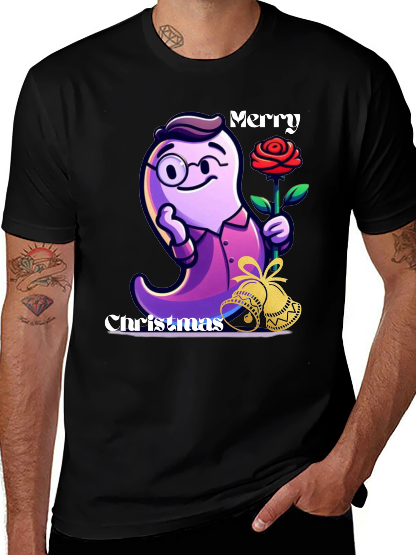 Festive Ghost T-Shirt - Merry Christmas Design