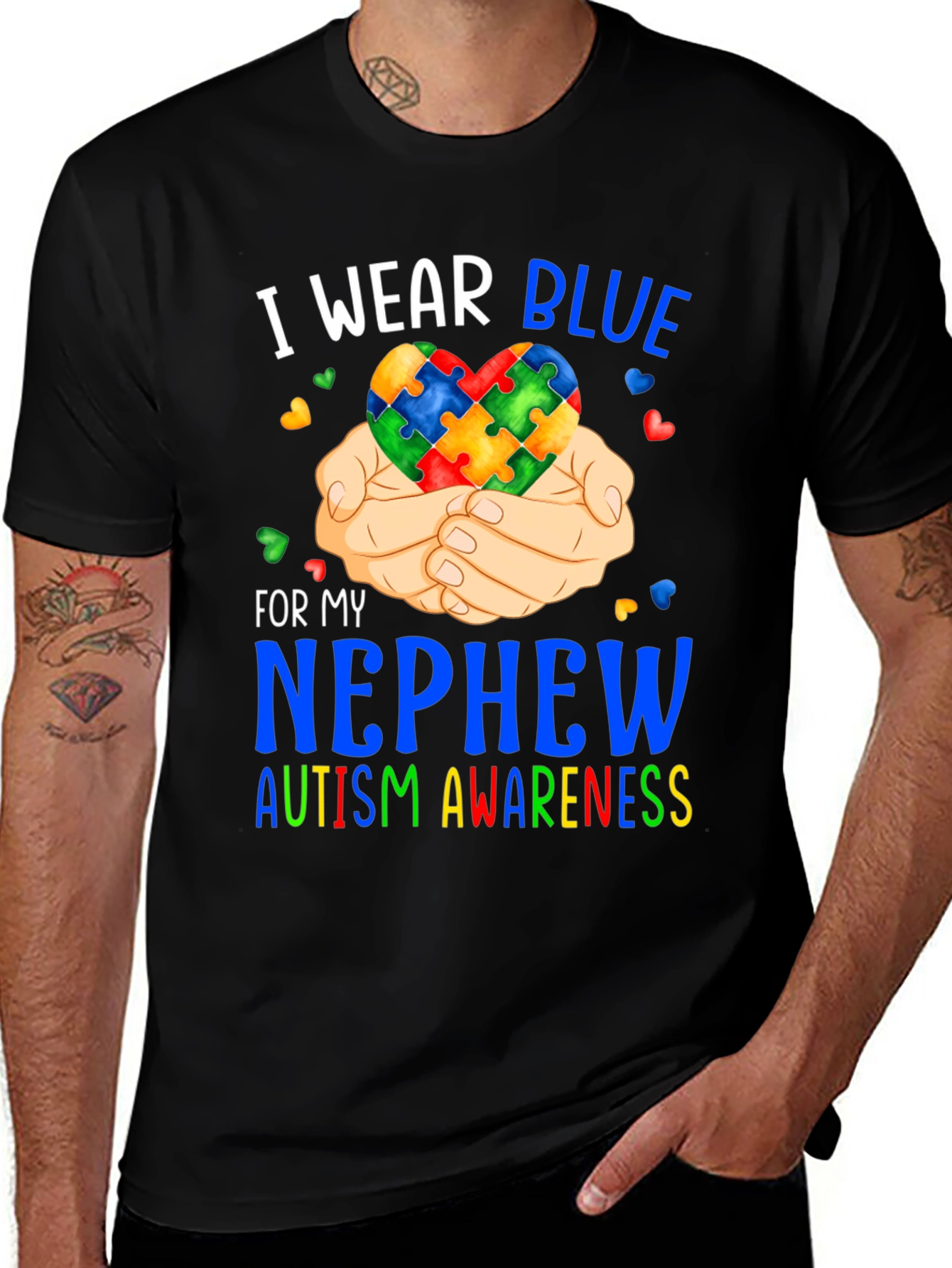 Autism Awareness T-Shirt - I Wear Blue for My Nephew