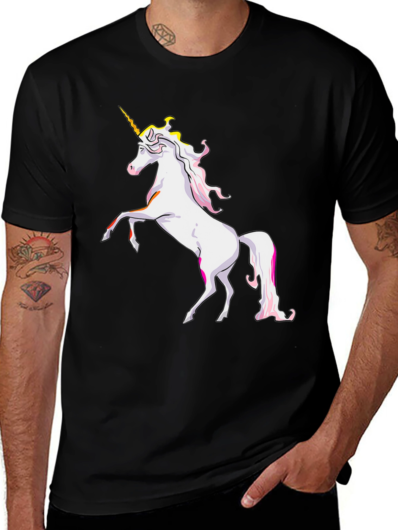 Variant 30 of Unicorn Graphic Black T-Shirt