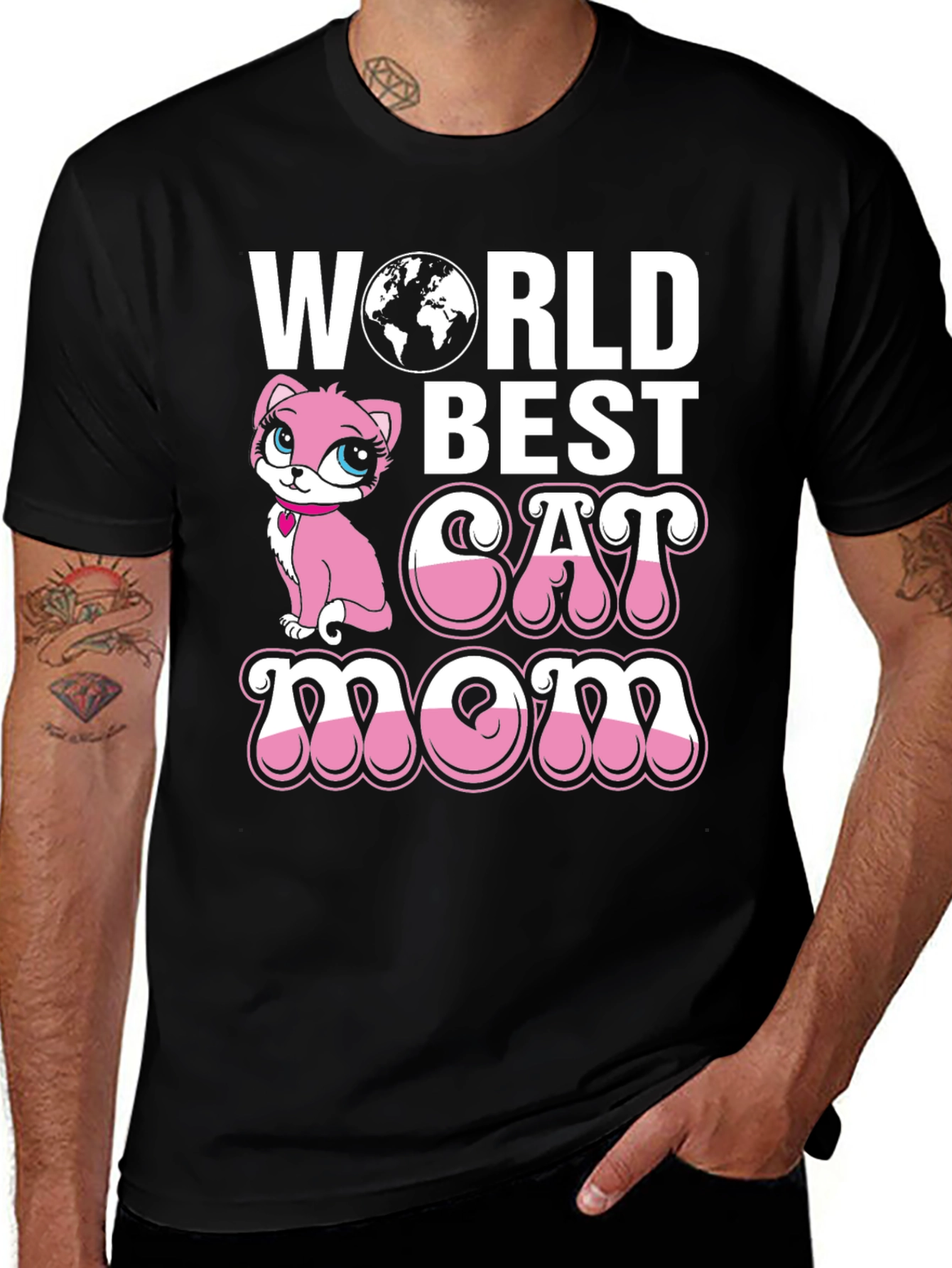 Variant 11 of World's Best Cat Mom T-Shirt - Cute Feline Lover Tee