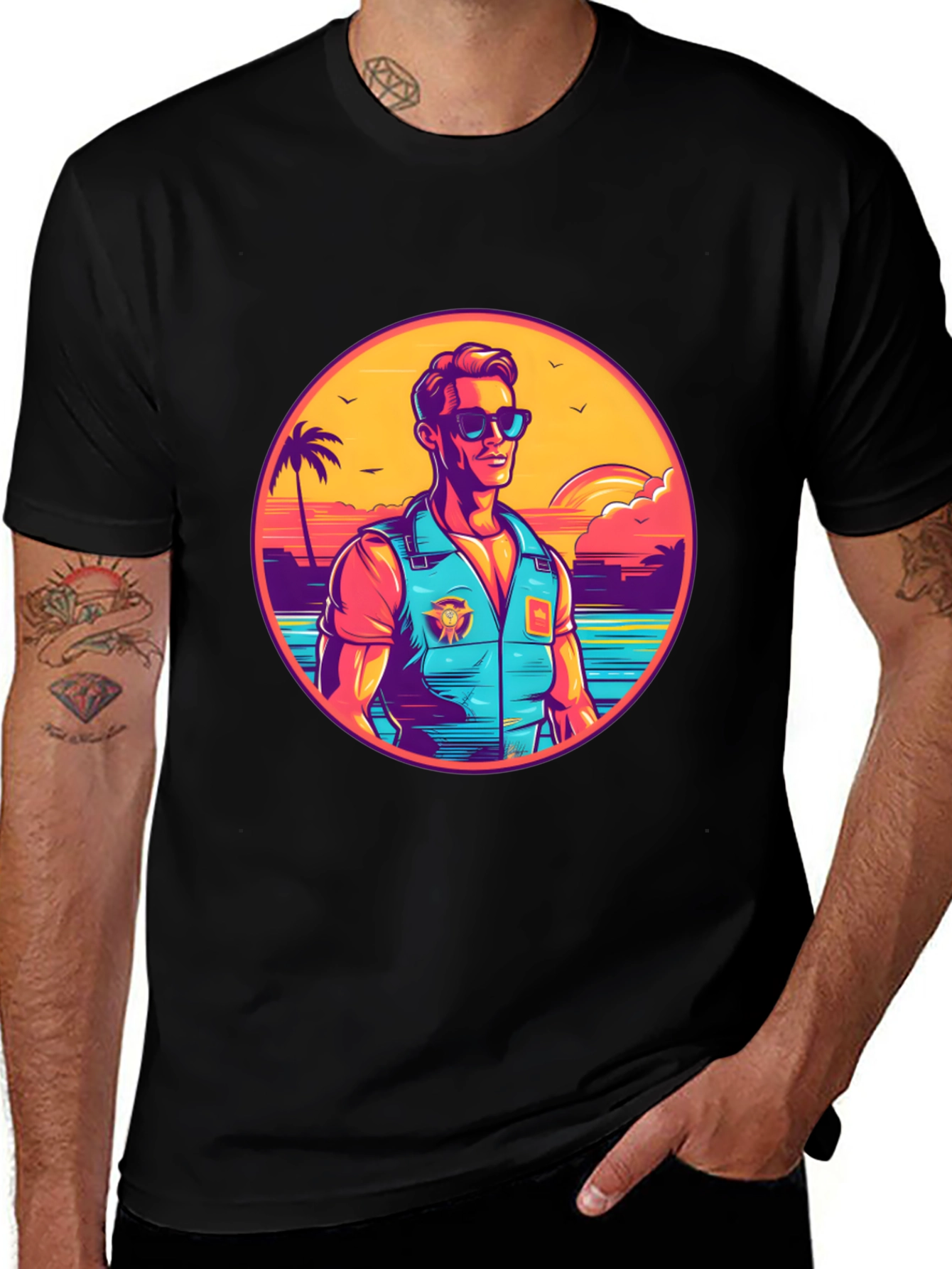 Variant 13 of Retro Sunset Graphic T-Shirt