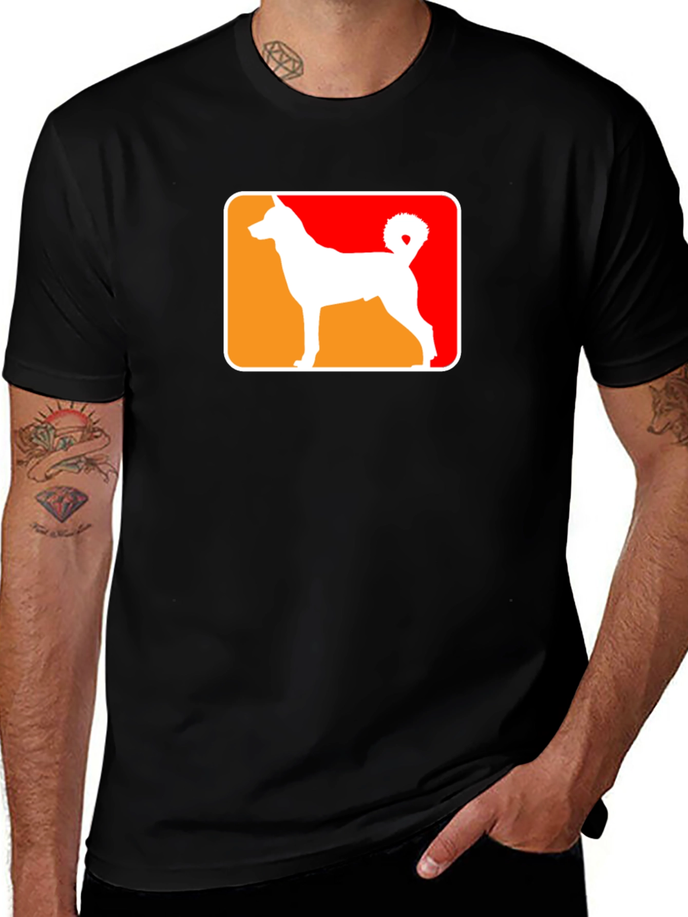 Variant 13 of Dog Silhouette Graphic Tee - Modern Canine Design