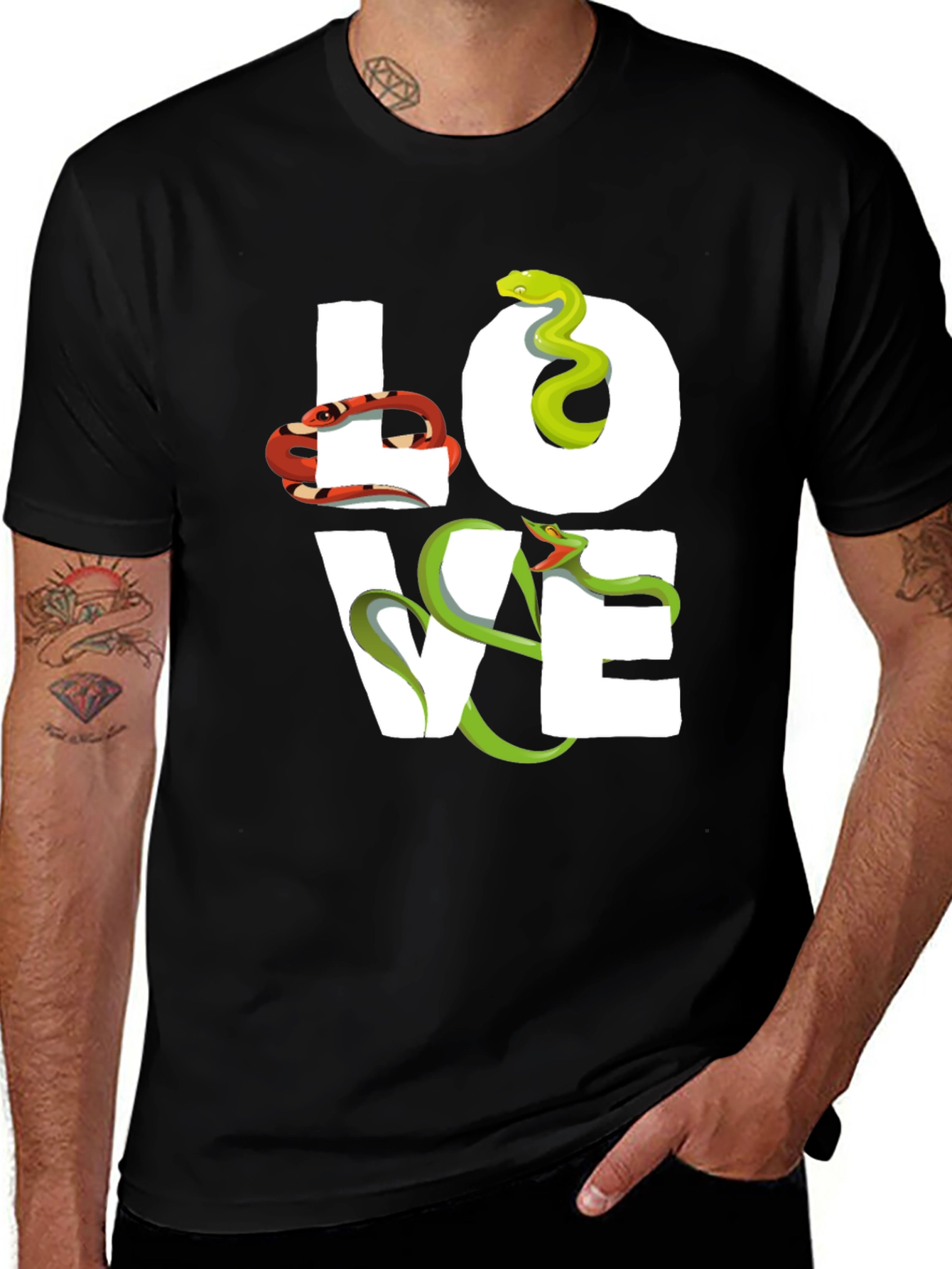 Variant 10 of Snakes LOVE Graphic T-Shirt - Unisex Crew Neck Tee