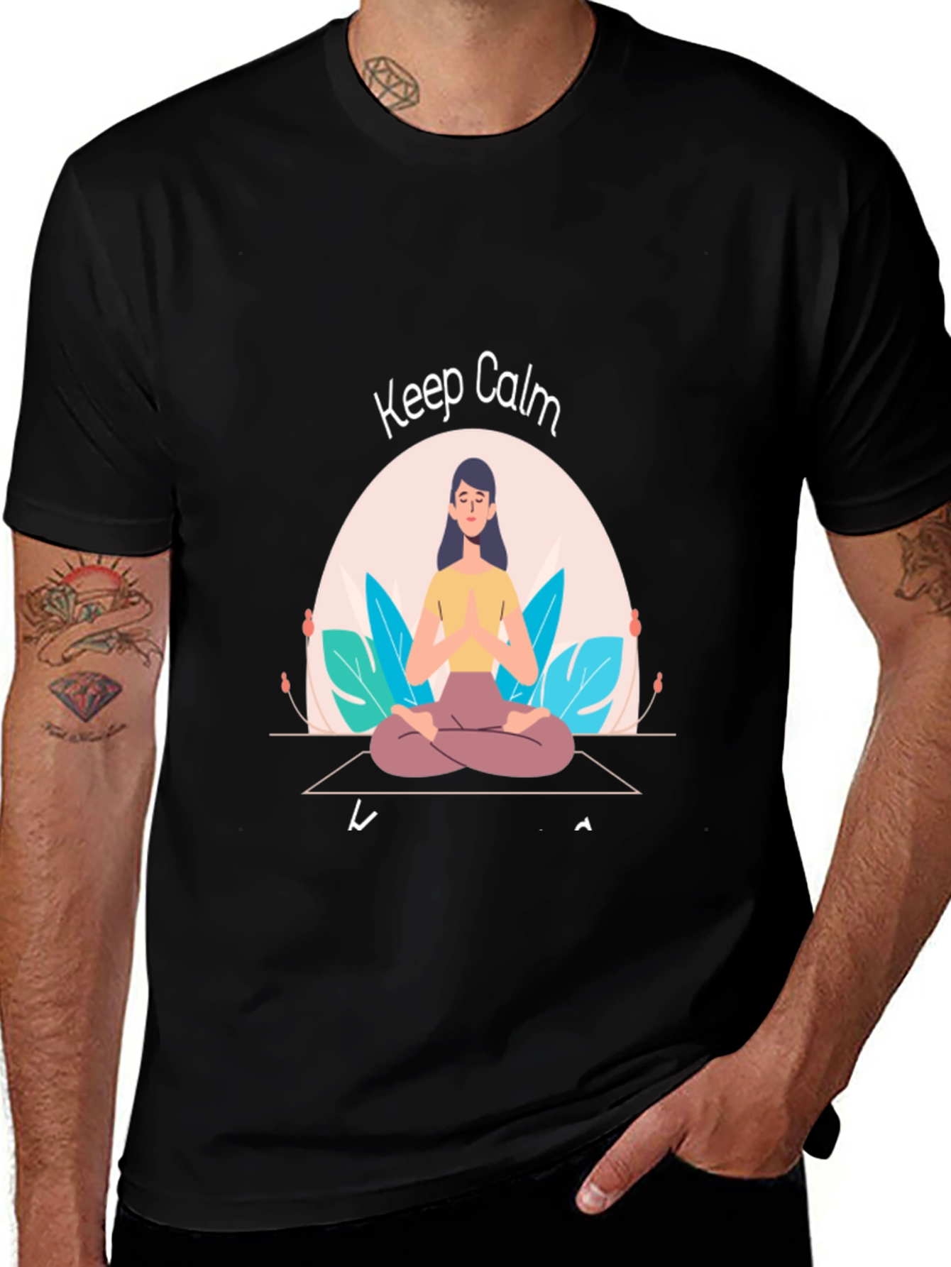 Variant 8 of Keep Calm Yoga T-Shirt - Meditate in Style