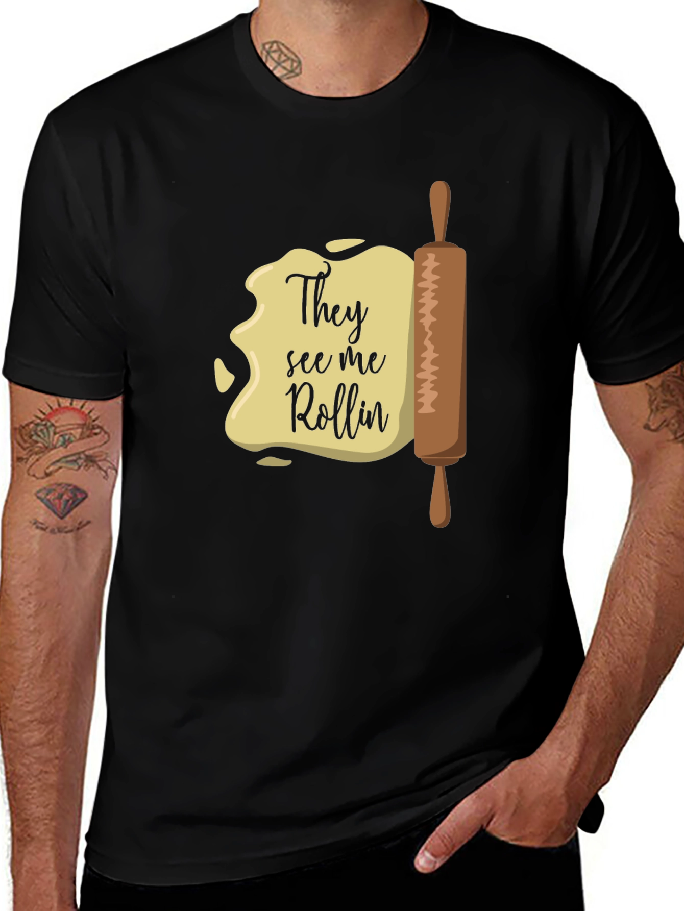 Variant 13 of They See Me Rollin' T-Shirt - Funny Baking Tee