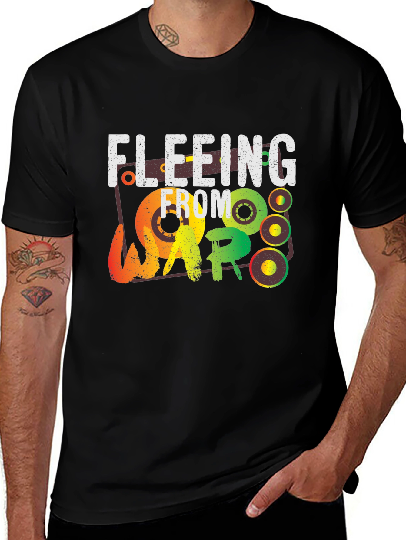 Variant 22 of Fleeing From War Graphic T-Shirt