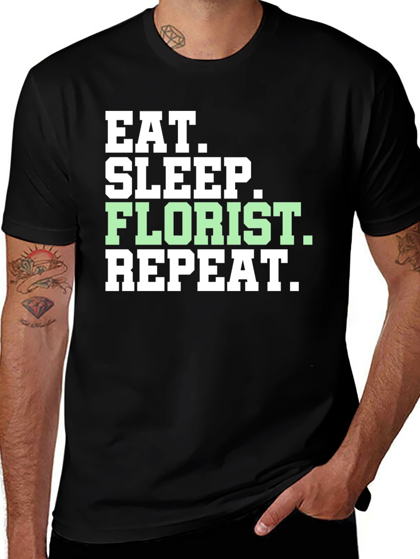 Eat Sleep Florist Repeat Graphic Tee
