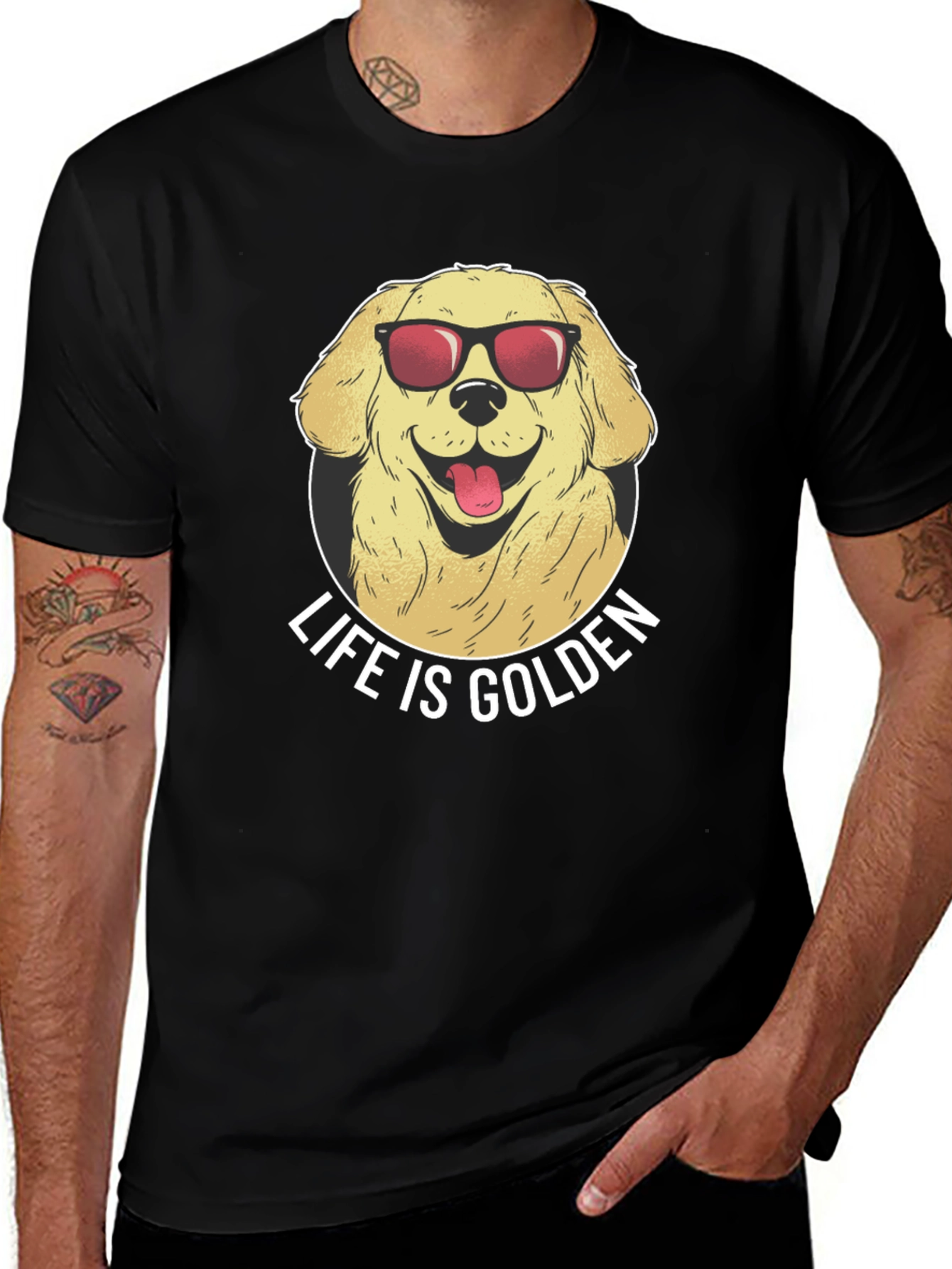 Variant 3 of Life is Golden Retriever Dog T-Shirt