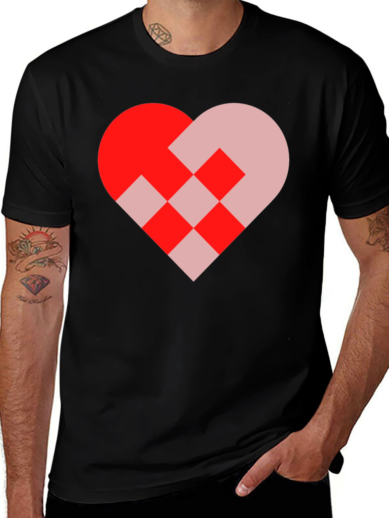 Black Heart Graphic Black T-Shirt main image