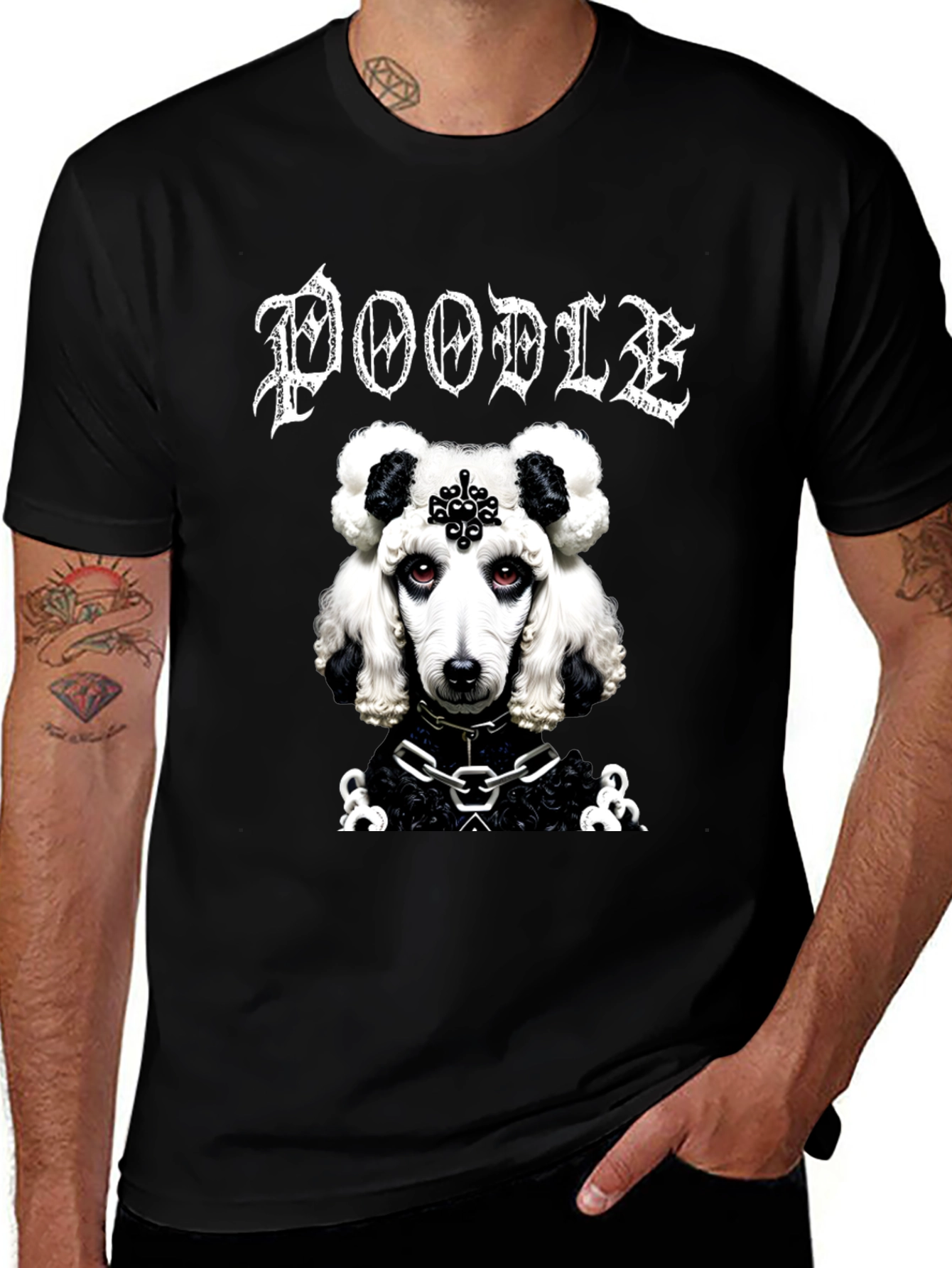 Variant 8 of Gothic Poodle T-Shirt - Unique Dog Design