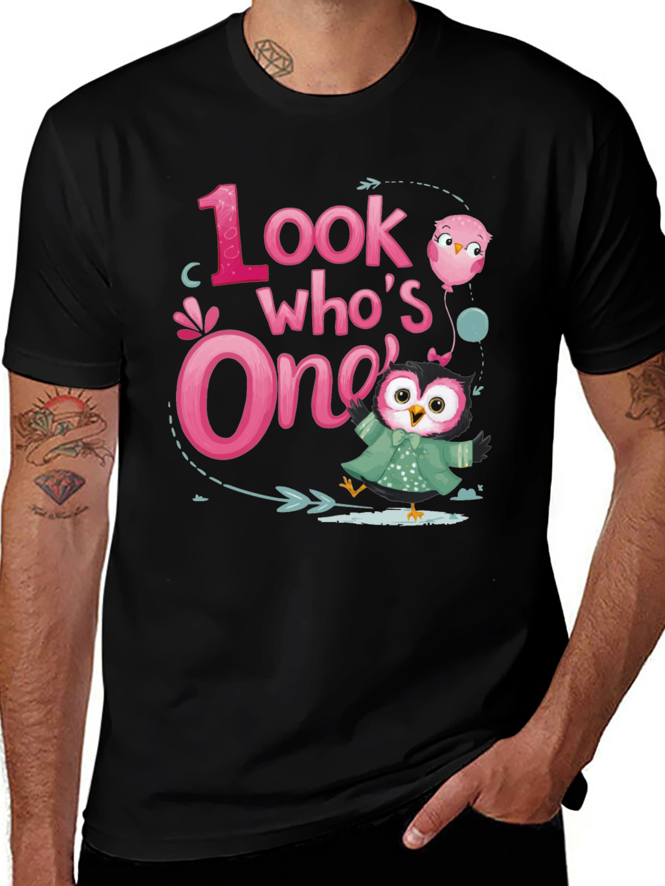 Look Who's One Owl 1st Birthday Party T-Shirt