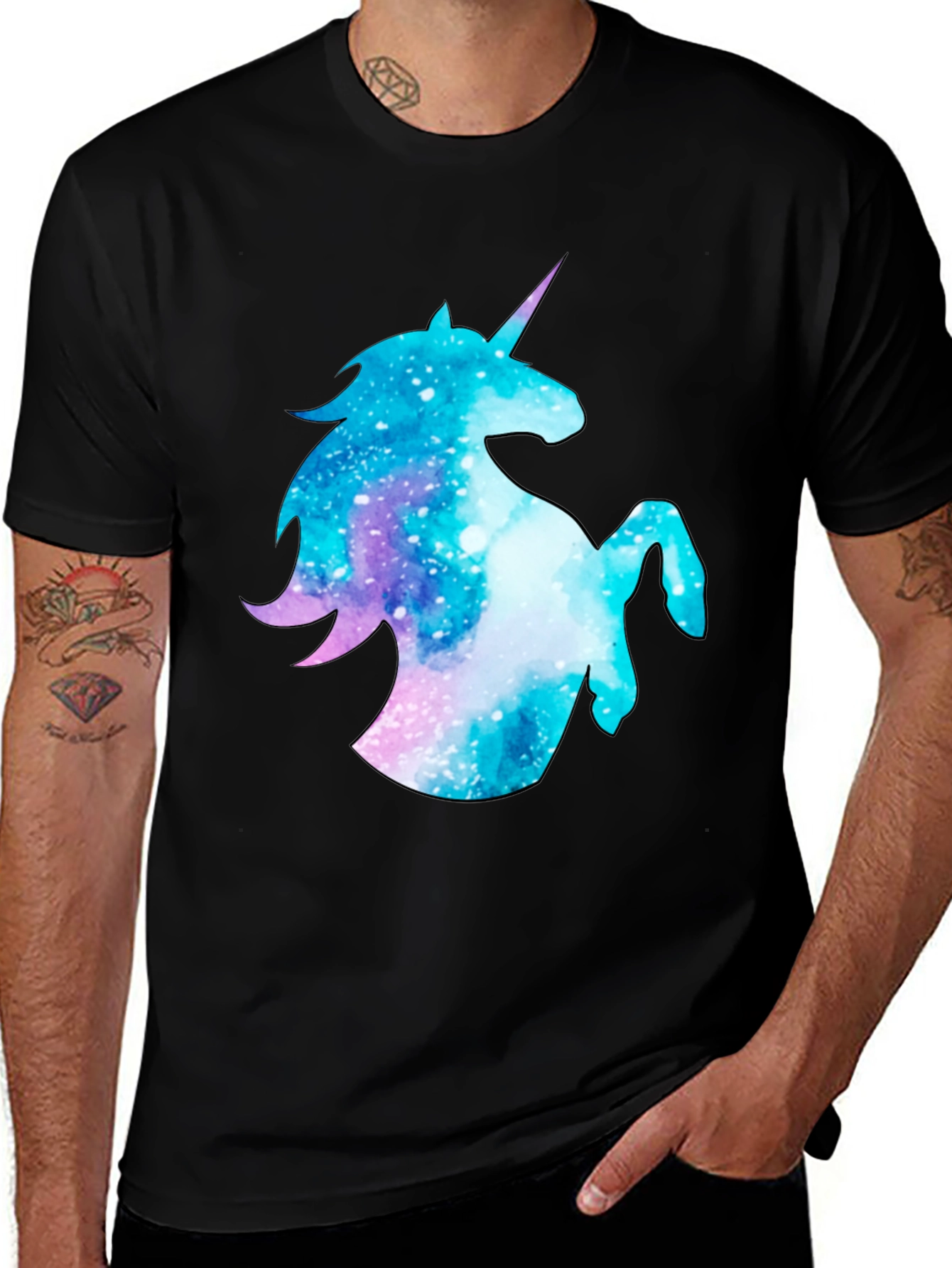 Variant 16 of Galaxy Unicorn Black T-Shirt