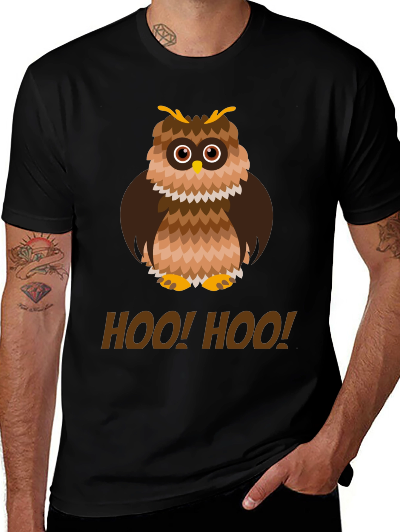 Variant 9 of Owl 'HOO! HOO!' Graphic Print Tee