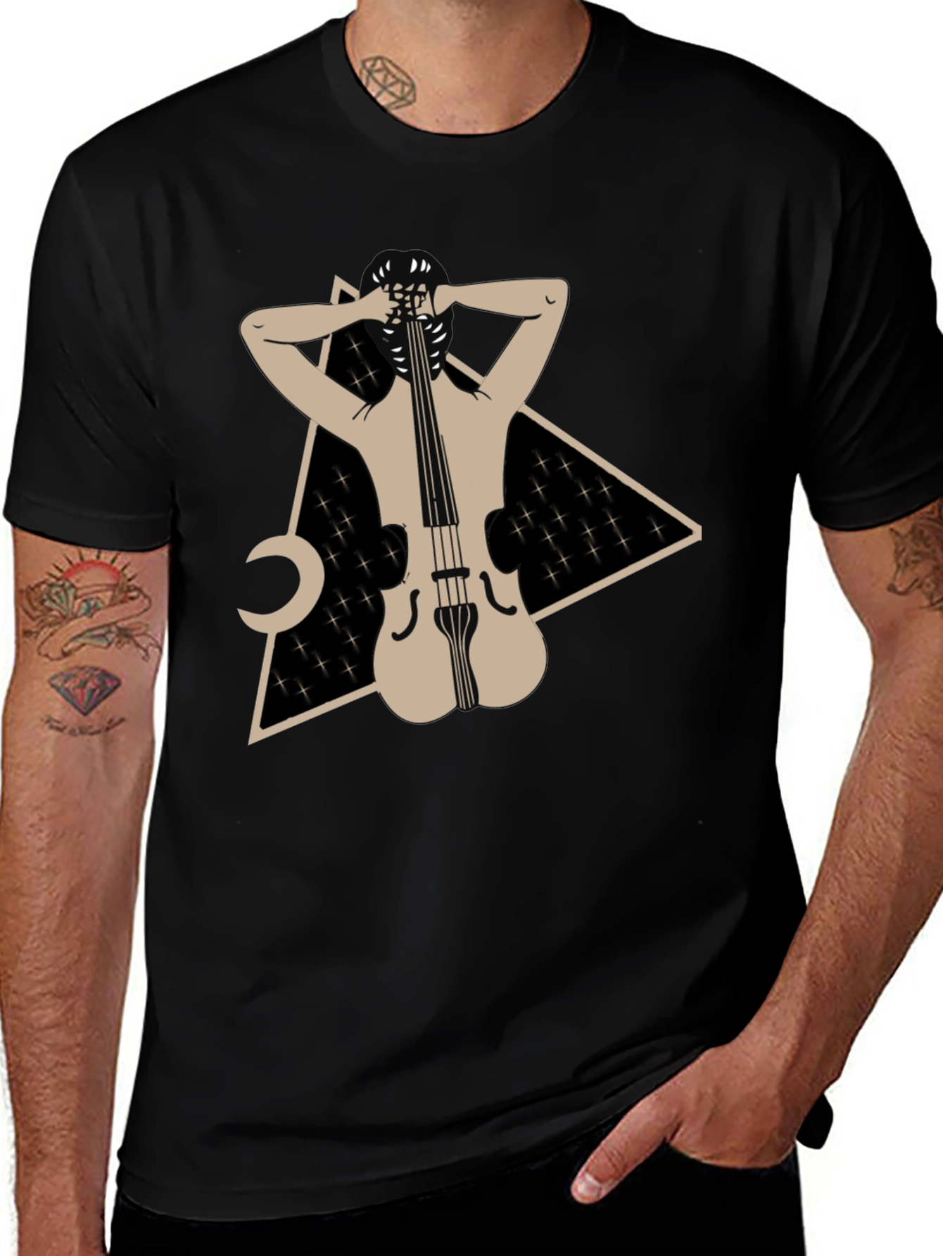 Variant 7 of Abstract Cello Graphic Tee - Unique Design