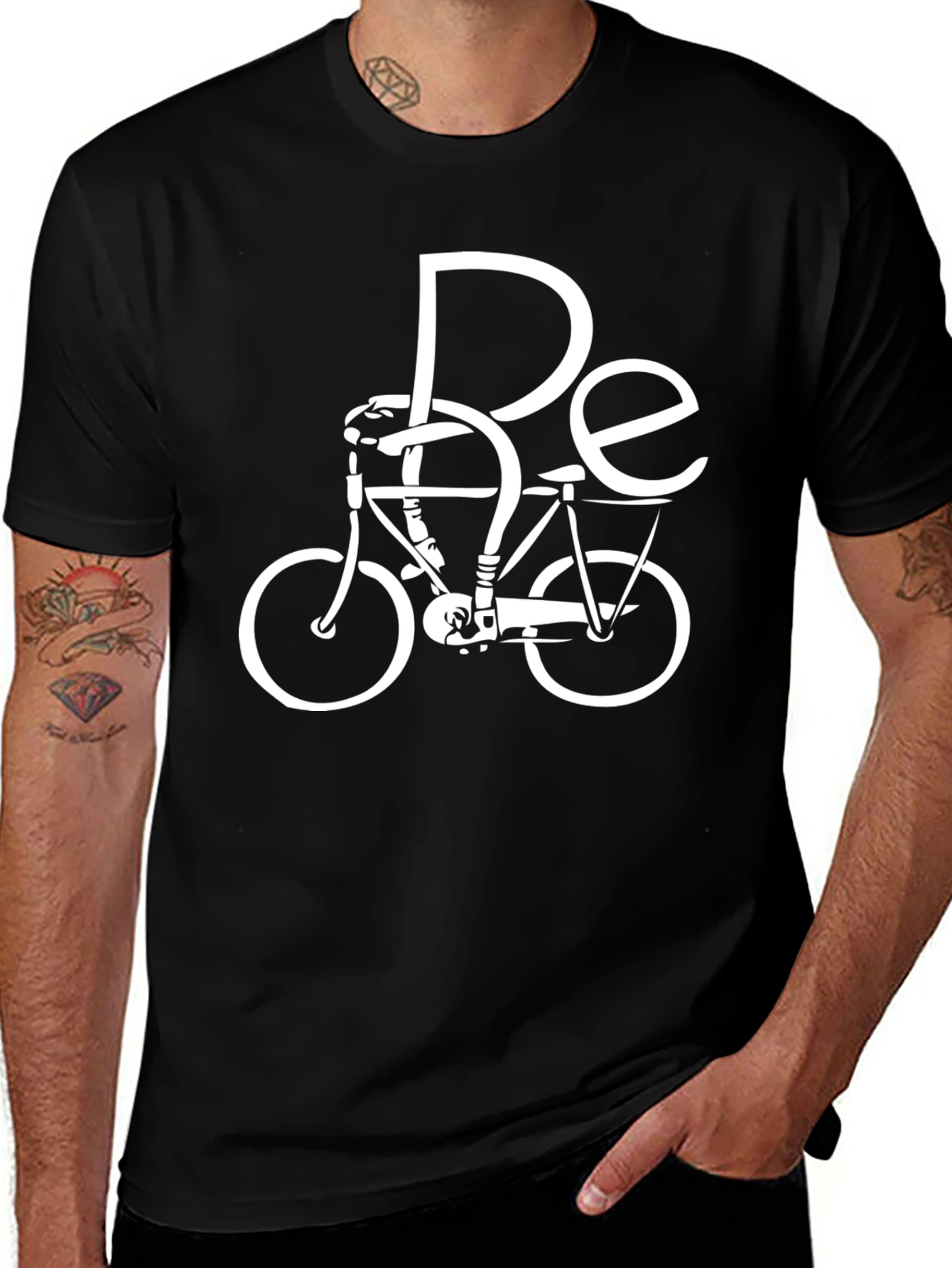 Variant 3 of Be Cycle Black T-Shirt - Stylish Bicycle Design