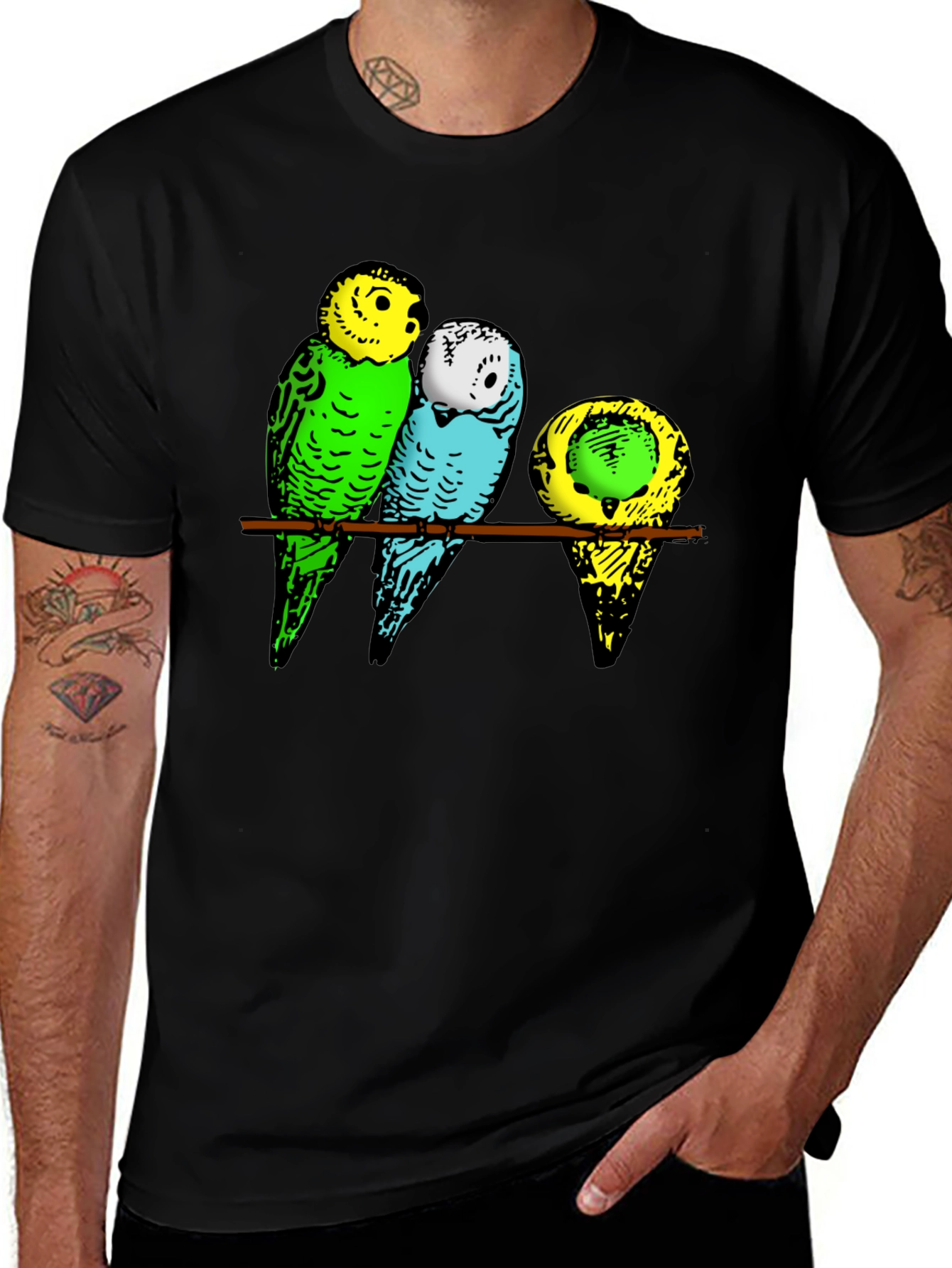 Variant 16 of Parakeet Trio T-Shirt
