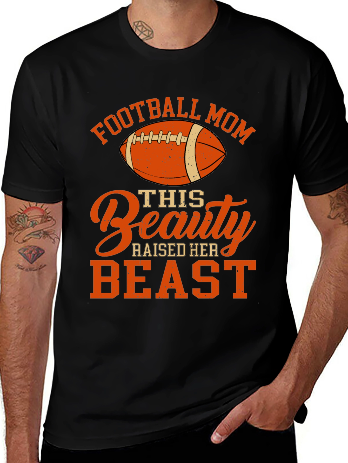 Football Mom Beauty Raised Her Beast T-Shirt