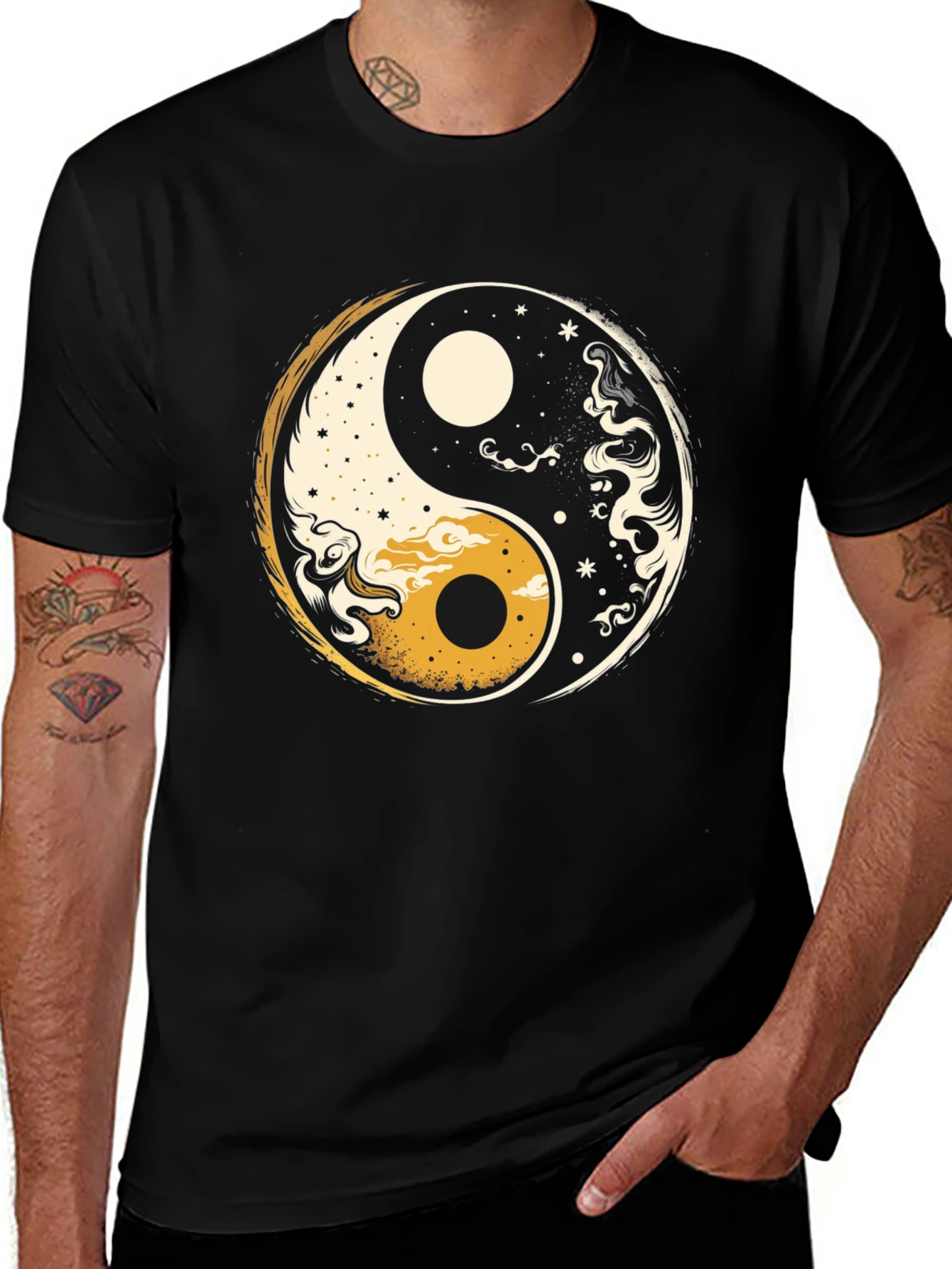 Yin Yang Graphic Tee - Black