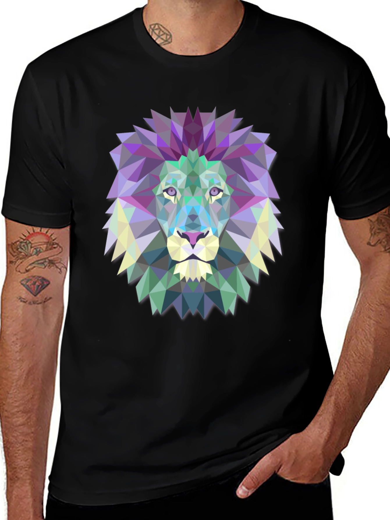 Variant 14 of Geometric Lion Graphic Tee - Modern Art Shirt