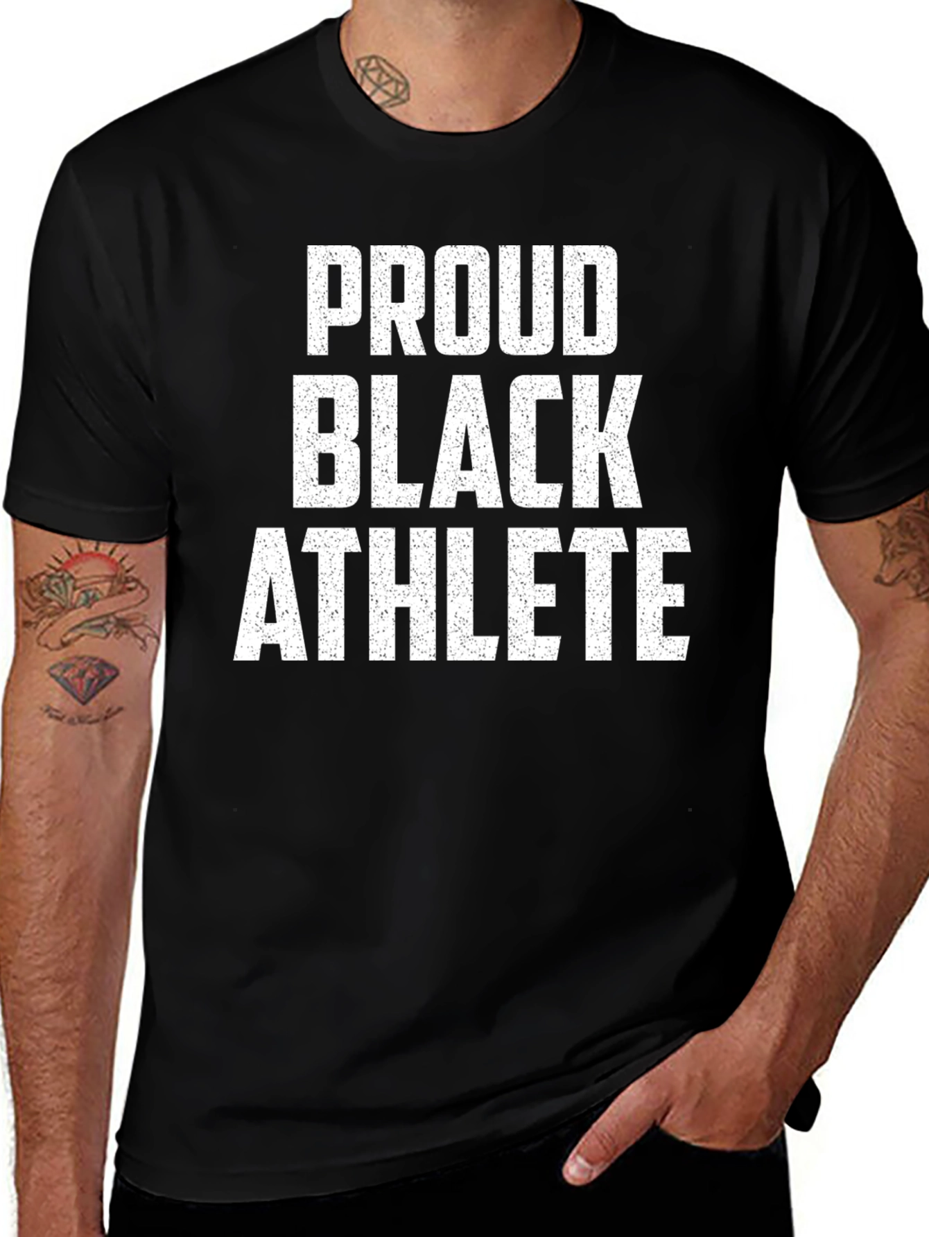 Variant 17 of Proud Black Athlete Graphic Tee - Black
