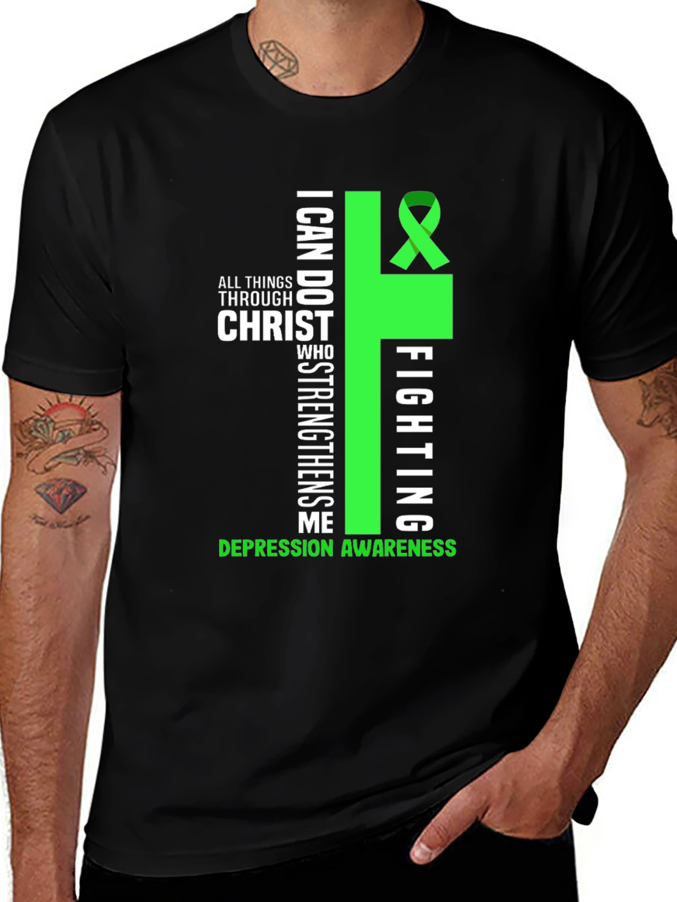 Depression Awareness T-Shirt - Christ Strengthens
