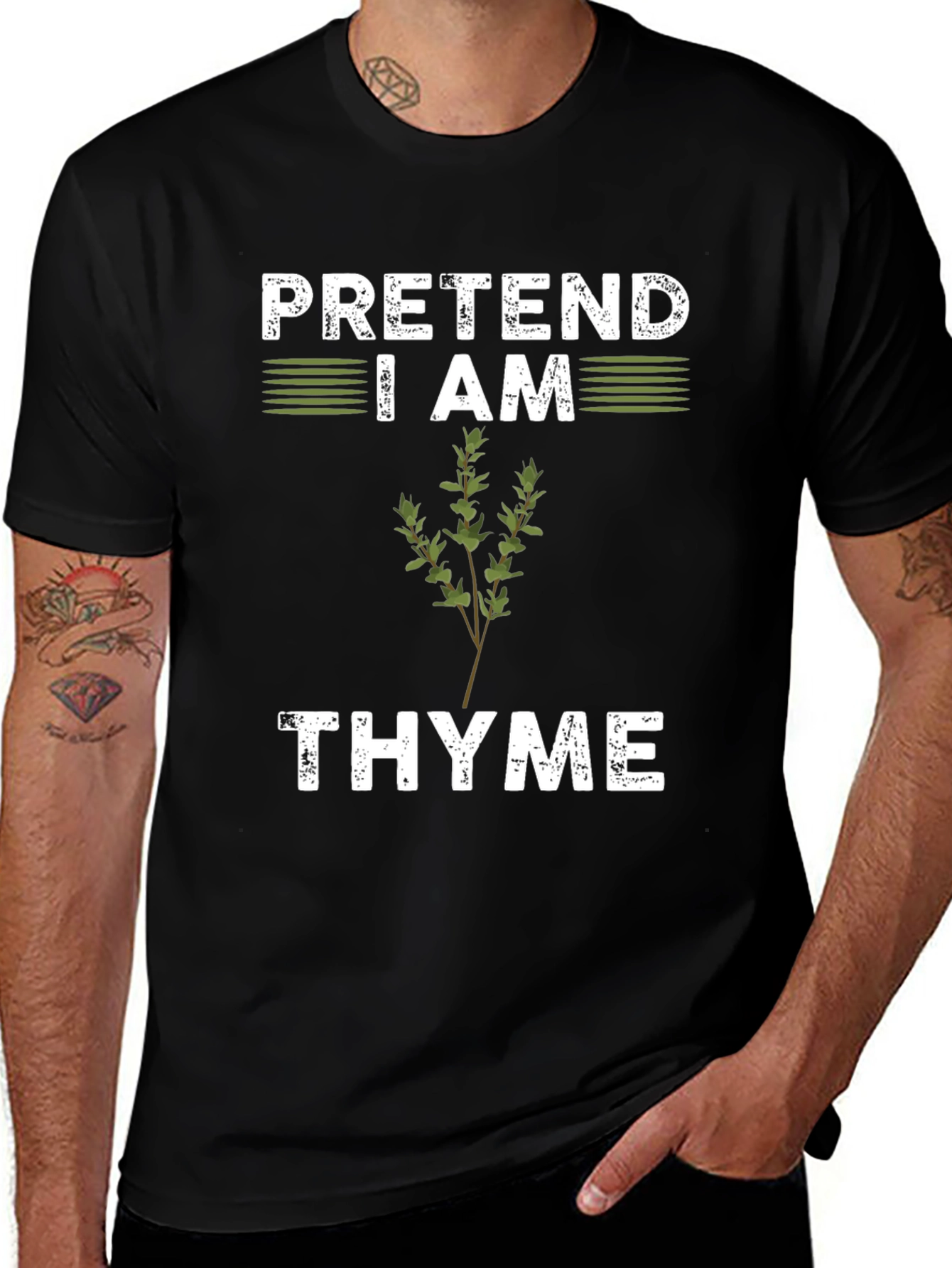 Variant 3 of Pretend I Am Thyme Black Graphic T-Shirt