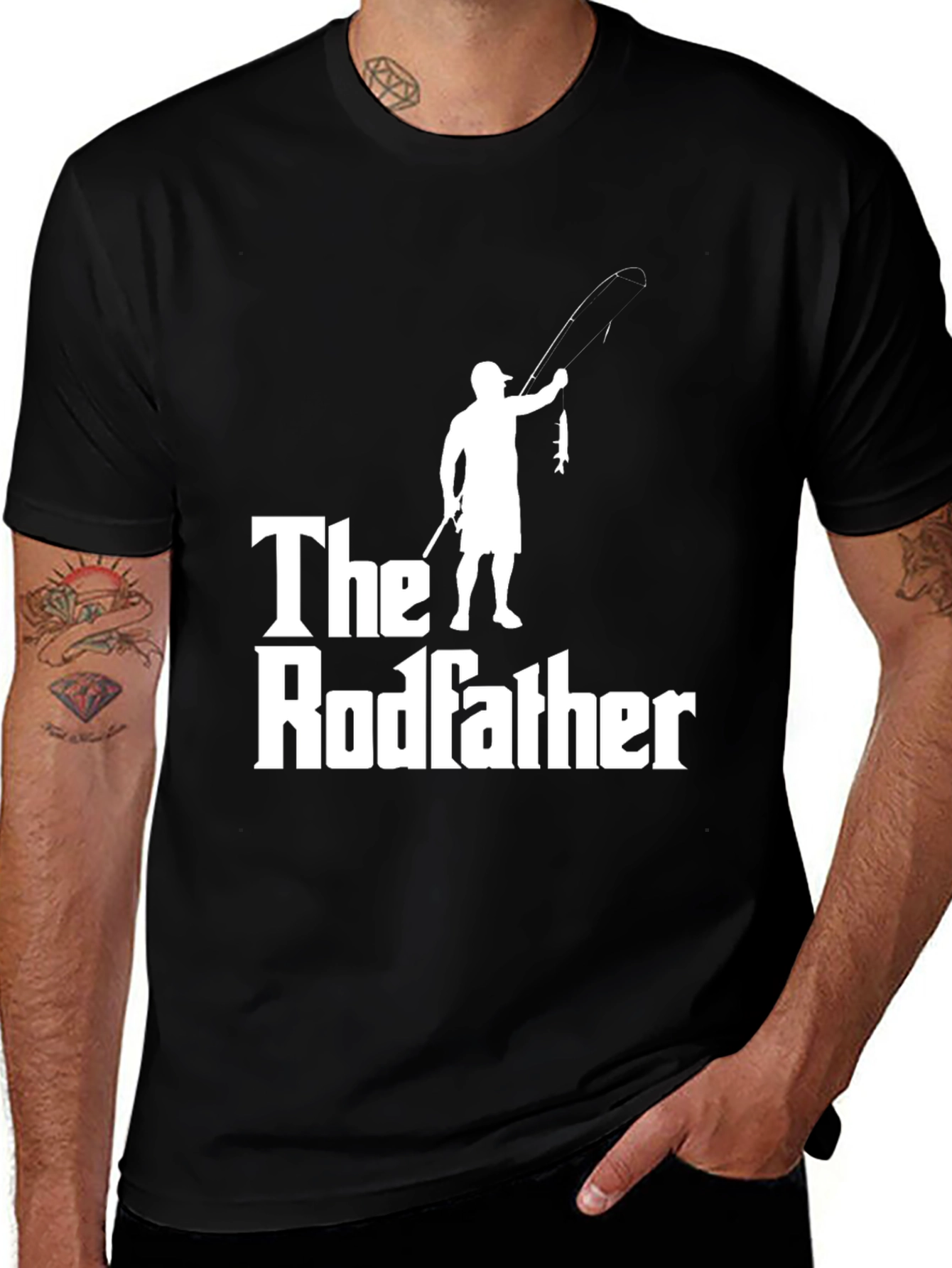 The Rodfather Fishing T-Shirt - Black