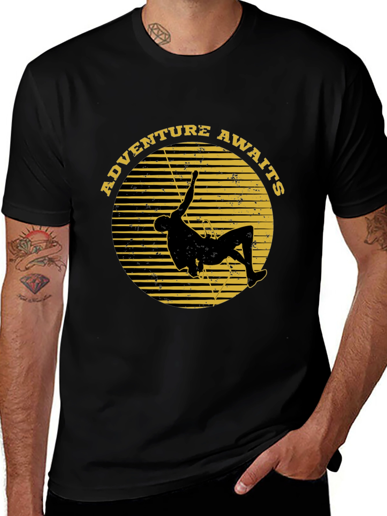 Adventure Awaits Graphic T-Shirt - Rock Climbing Design