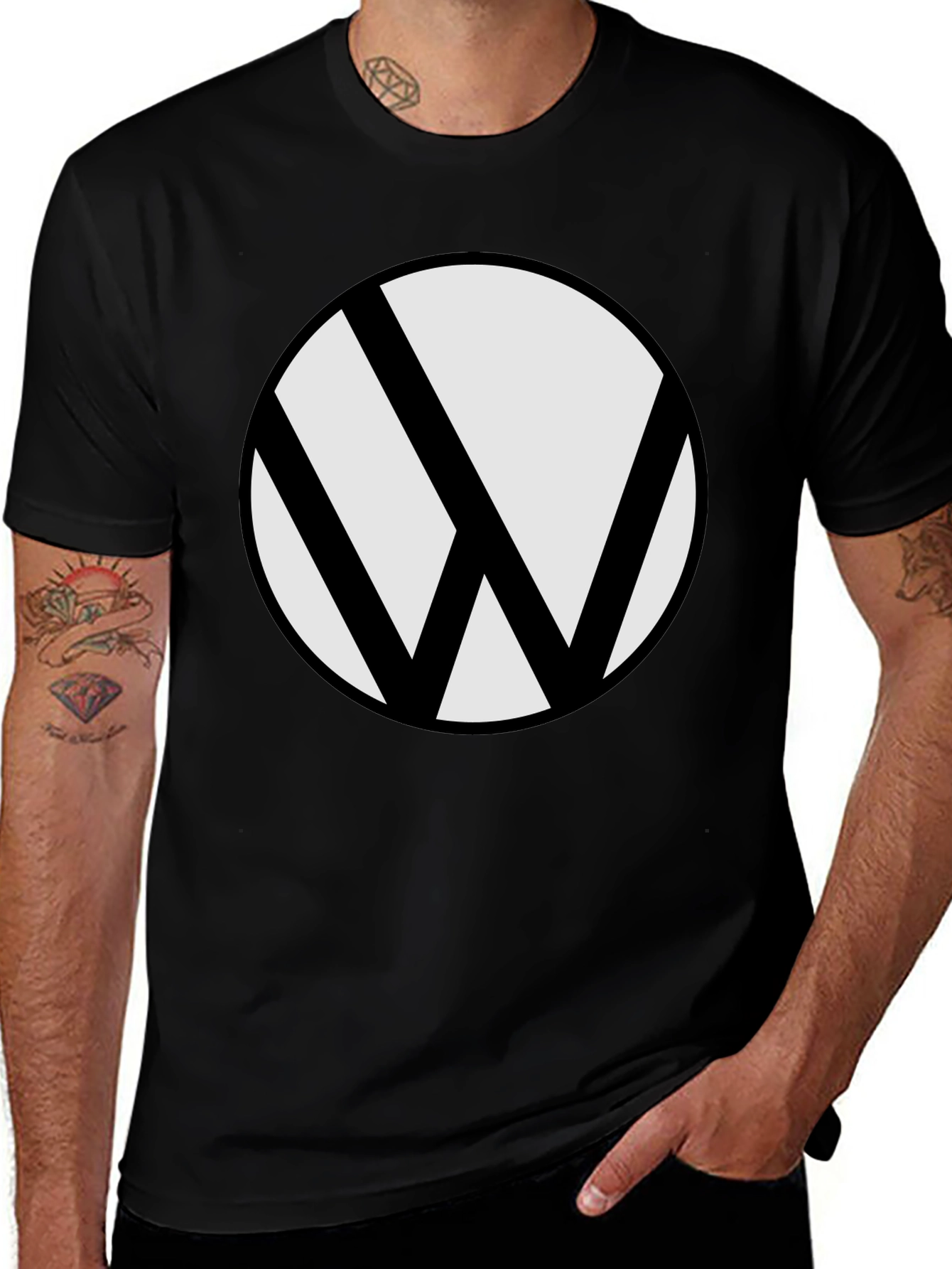 Variant 19 of Bold VW Logo T-Shirt - Classic Black Tee