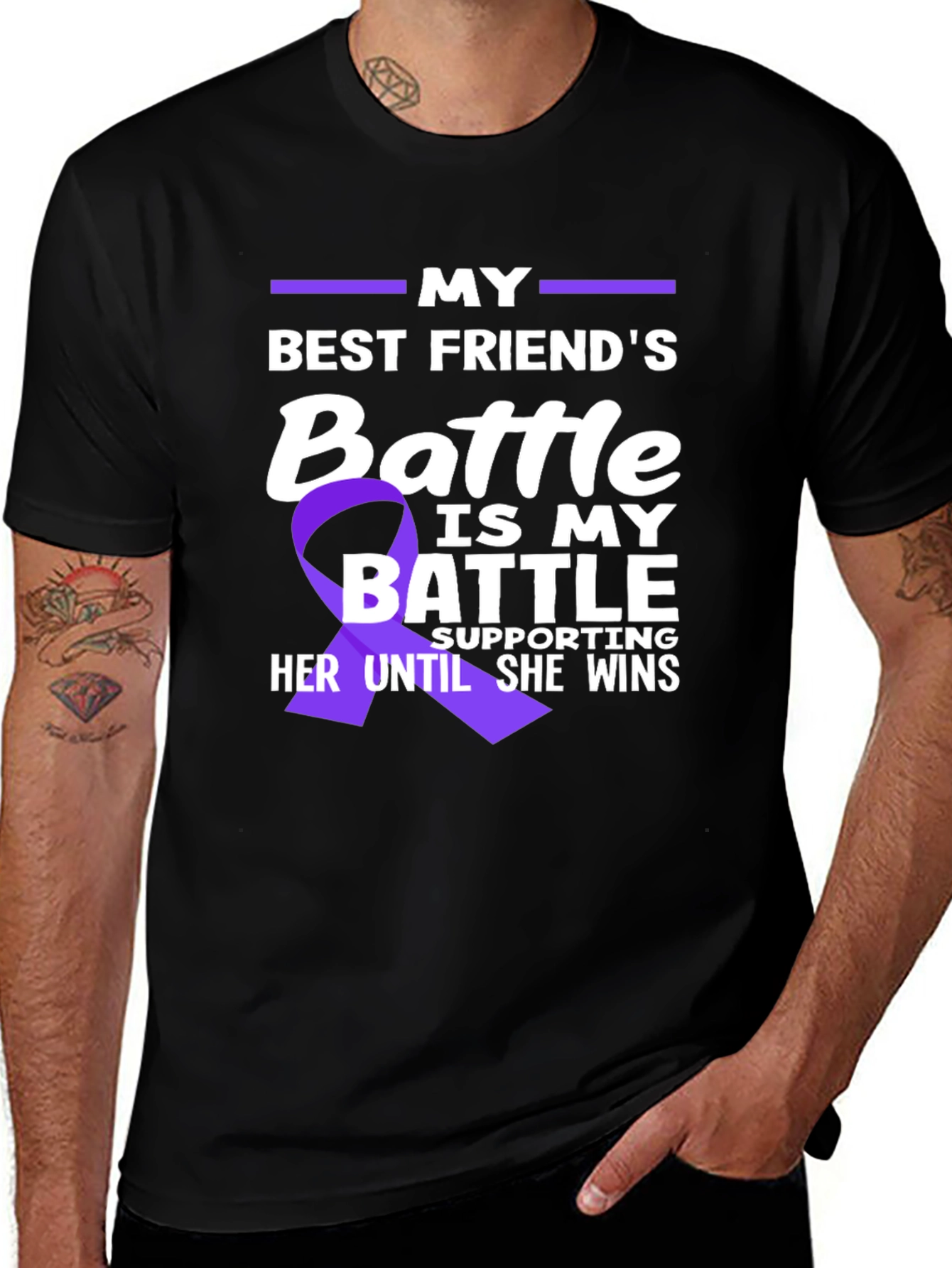Variant 5 of Best Friend's Battle T-Shirt - Support Awareness Tee