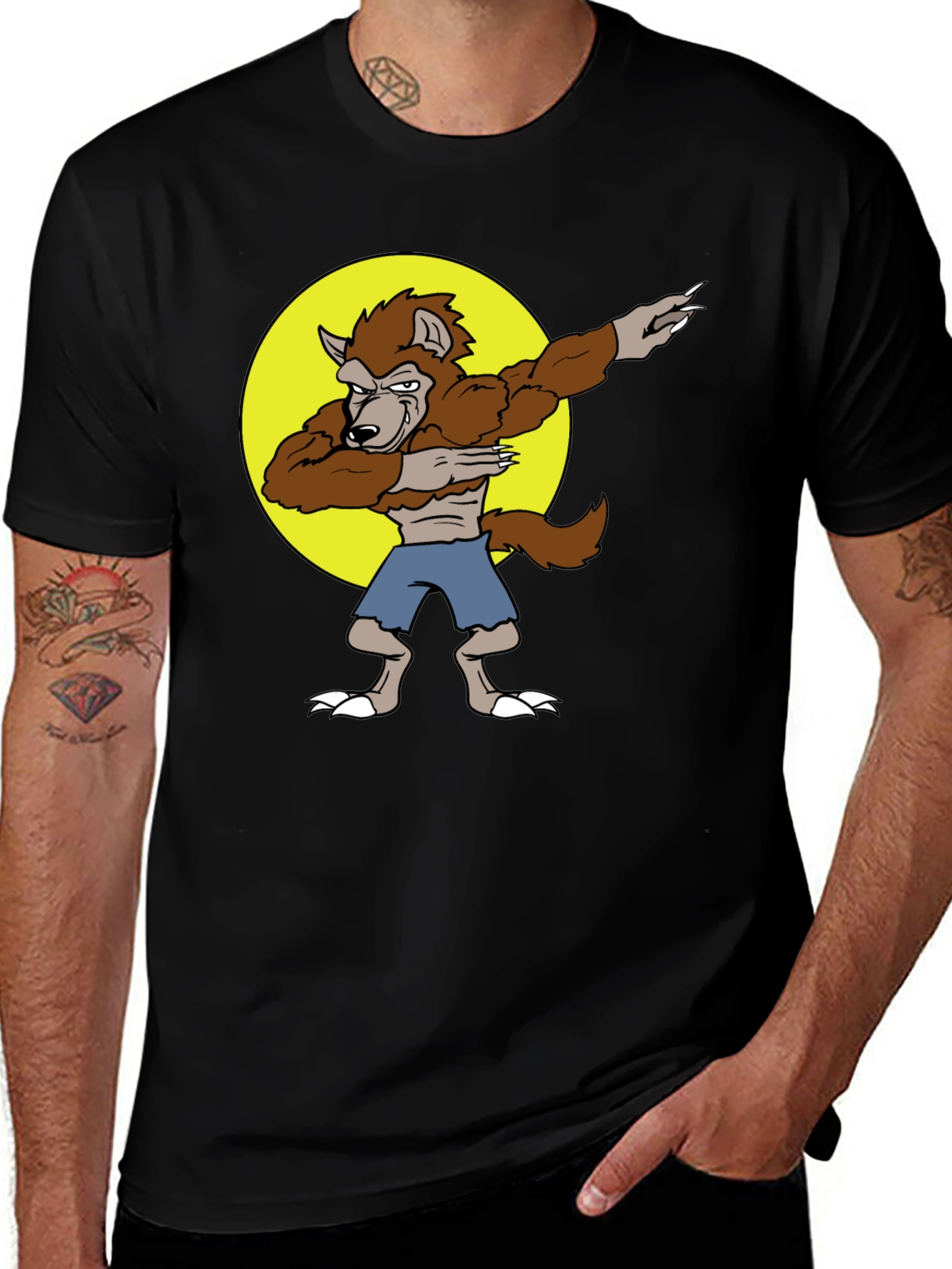 Variant 30 of Dabbing Werewolf T-Shirt - Funny Graphic Tee