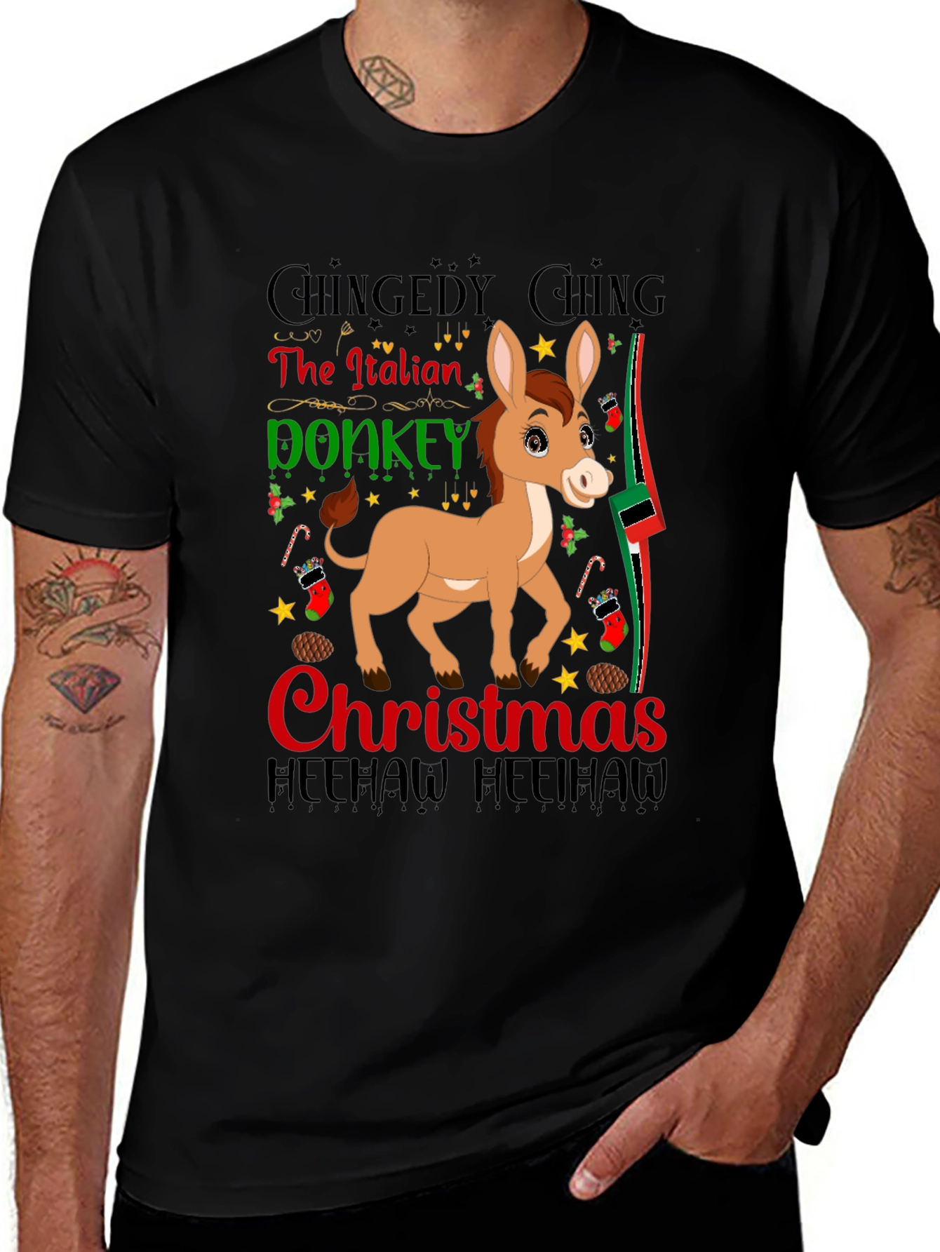 Italian Donkey Christmas T-Shirt