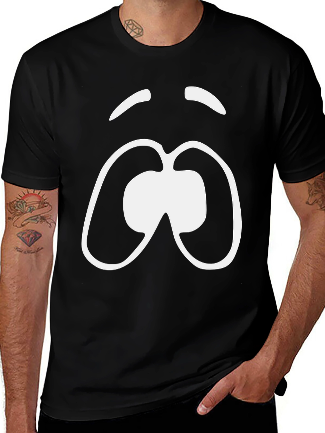 Variant 19 of Sad Face Graphic Tee - Unisex Black T-Shirt