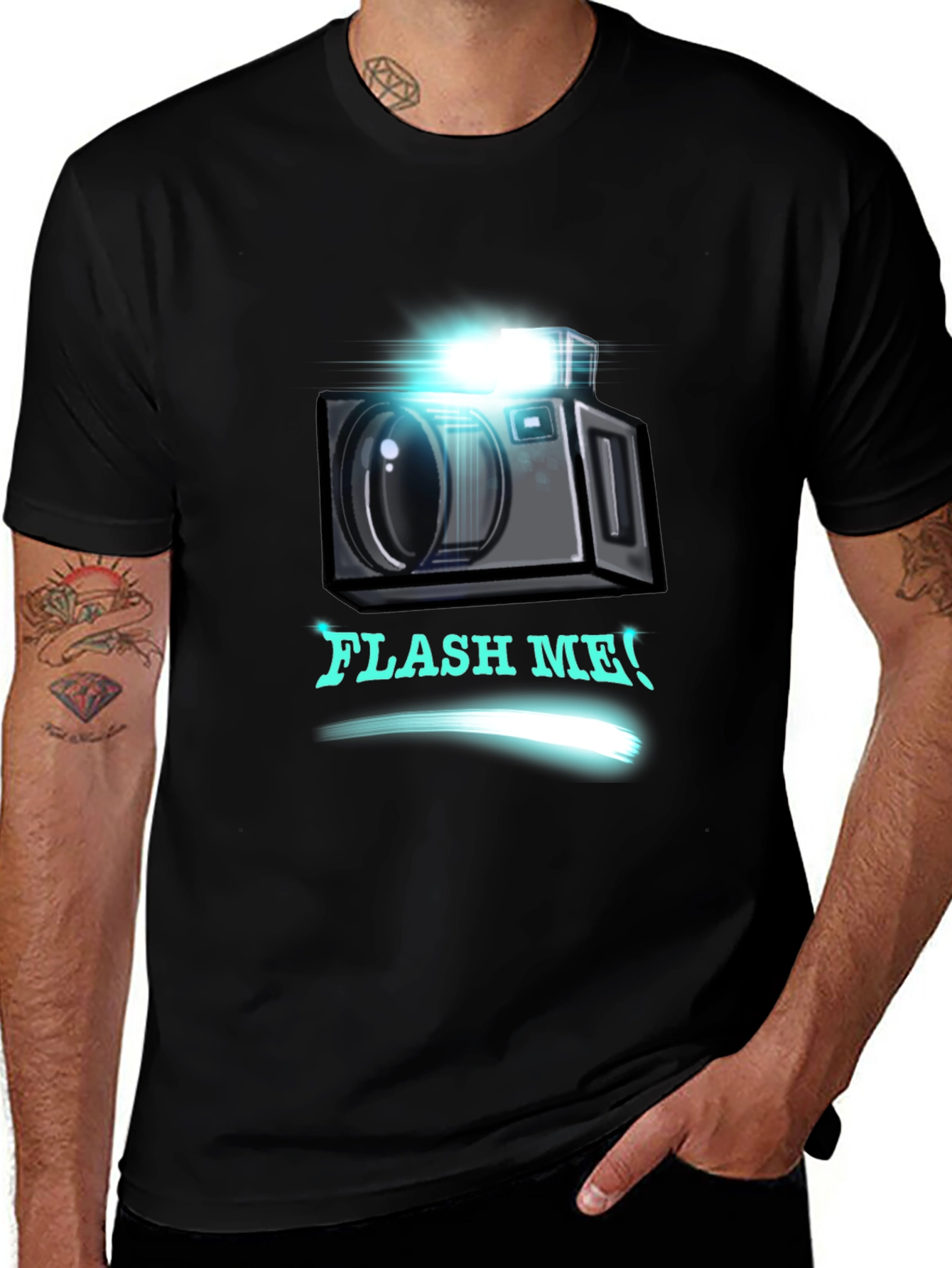 Variant 8 of Flash Me Camera Graphic T-Shirt - Trendy Design