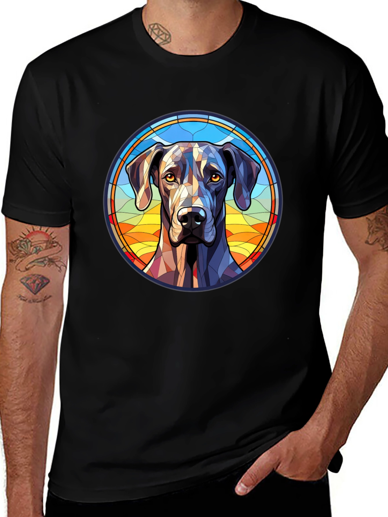 Variant 10 of Geometric Dog Portrait Tee