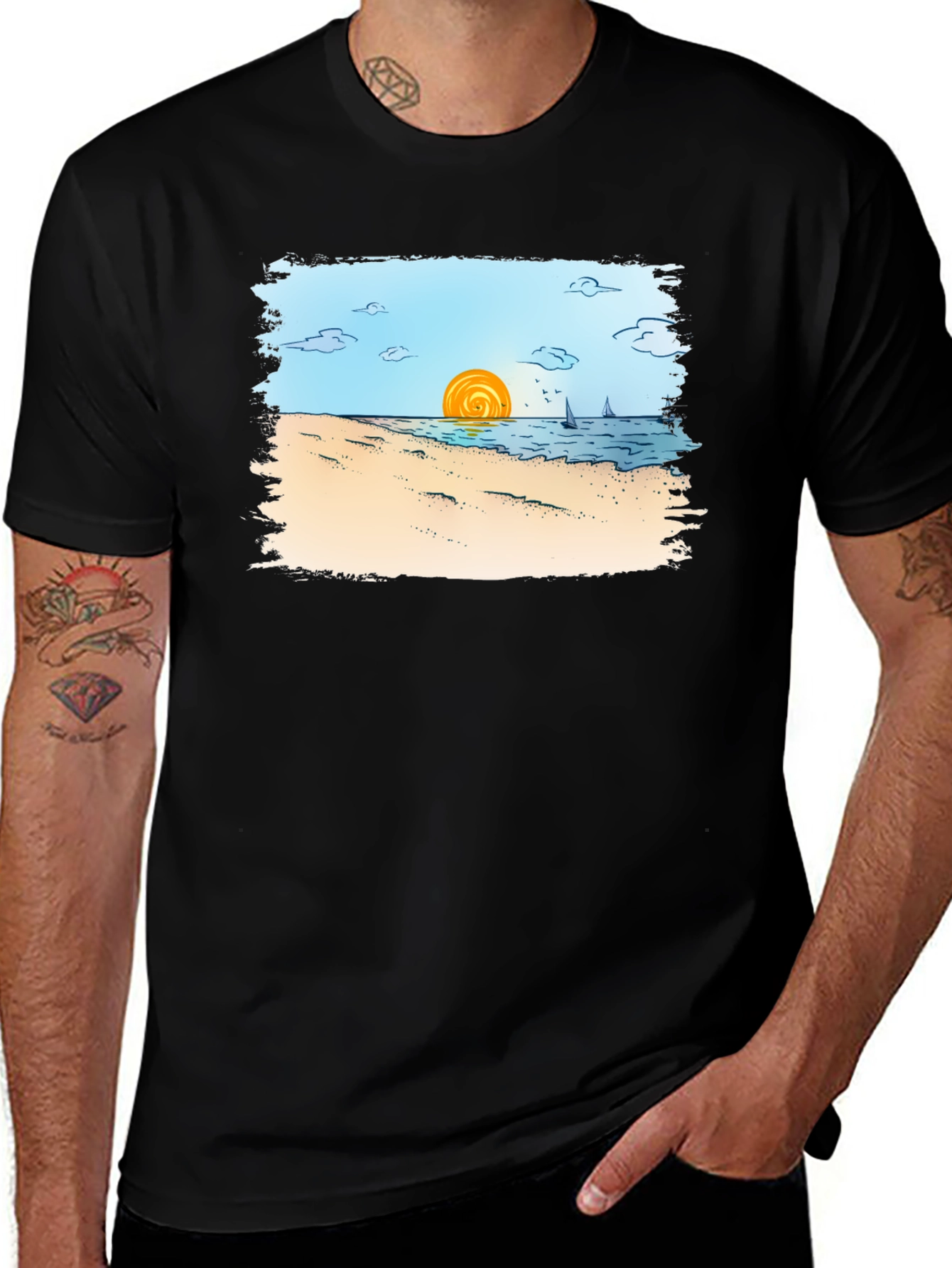 Variant 15 of Beach Sunset Graphic T-Shirt