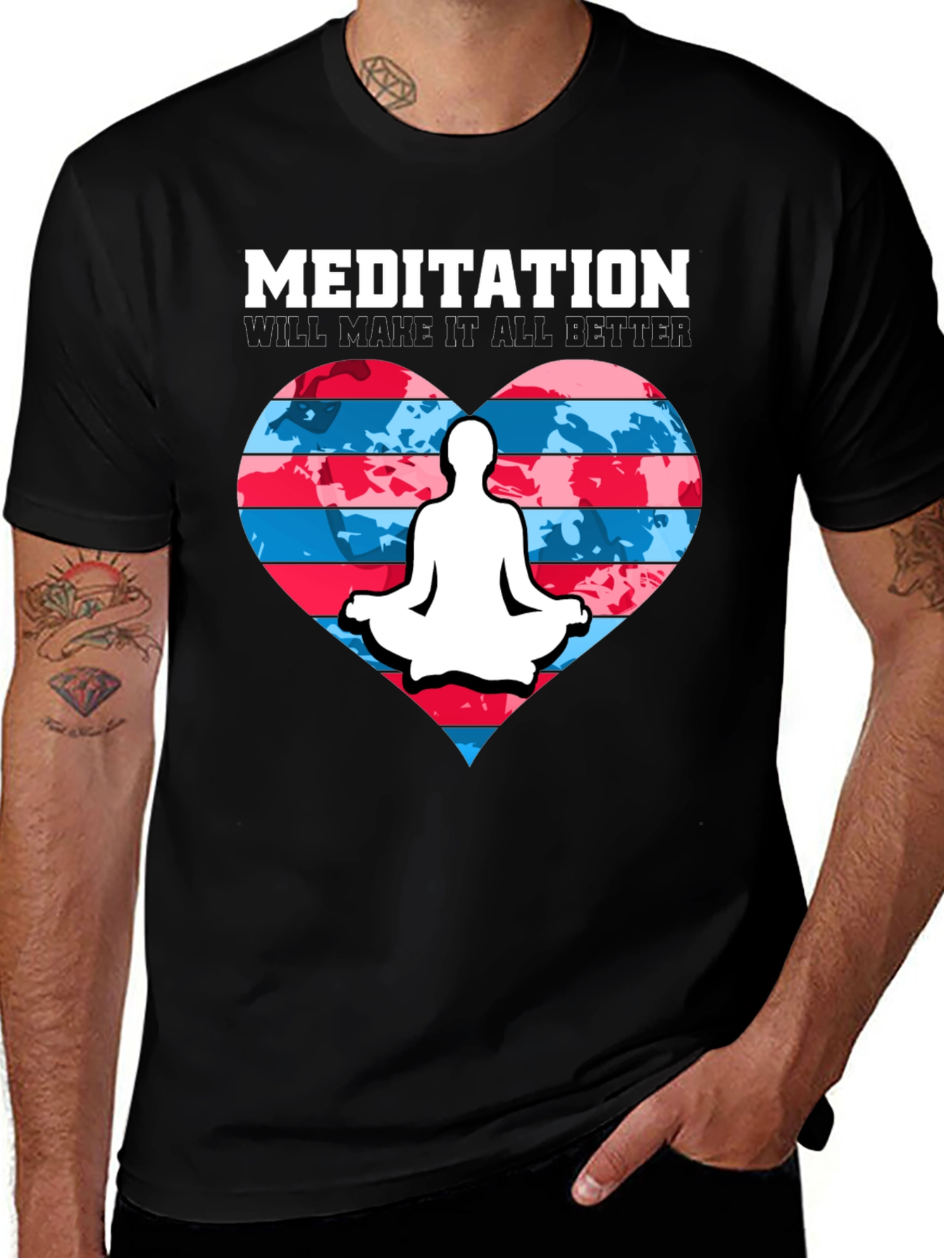 Variant 2 of Meditation Heart Graphic T-Shirt