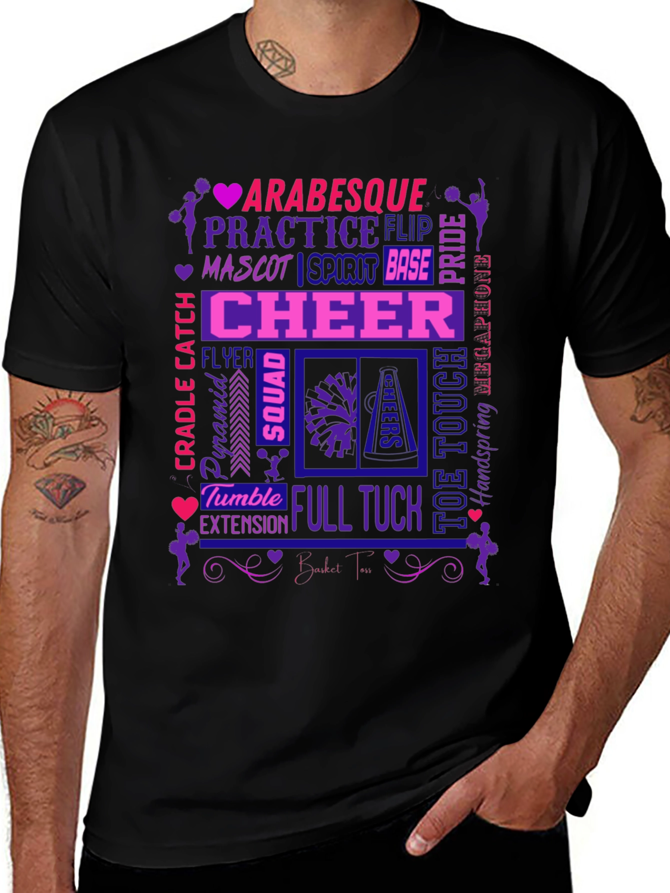 Variant 4 of Cheerleading Word Art T-Shirt