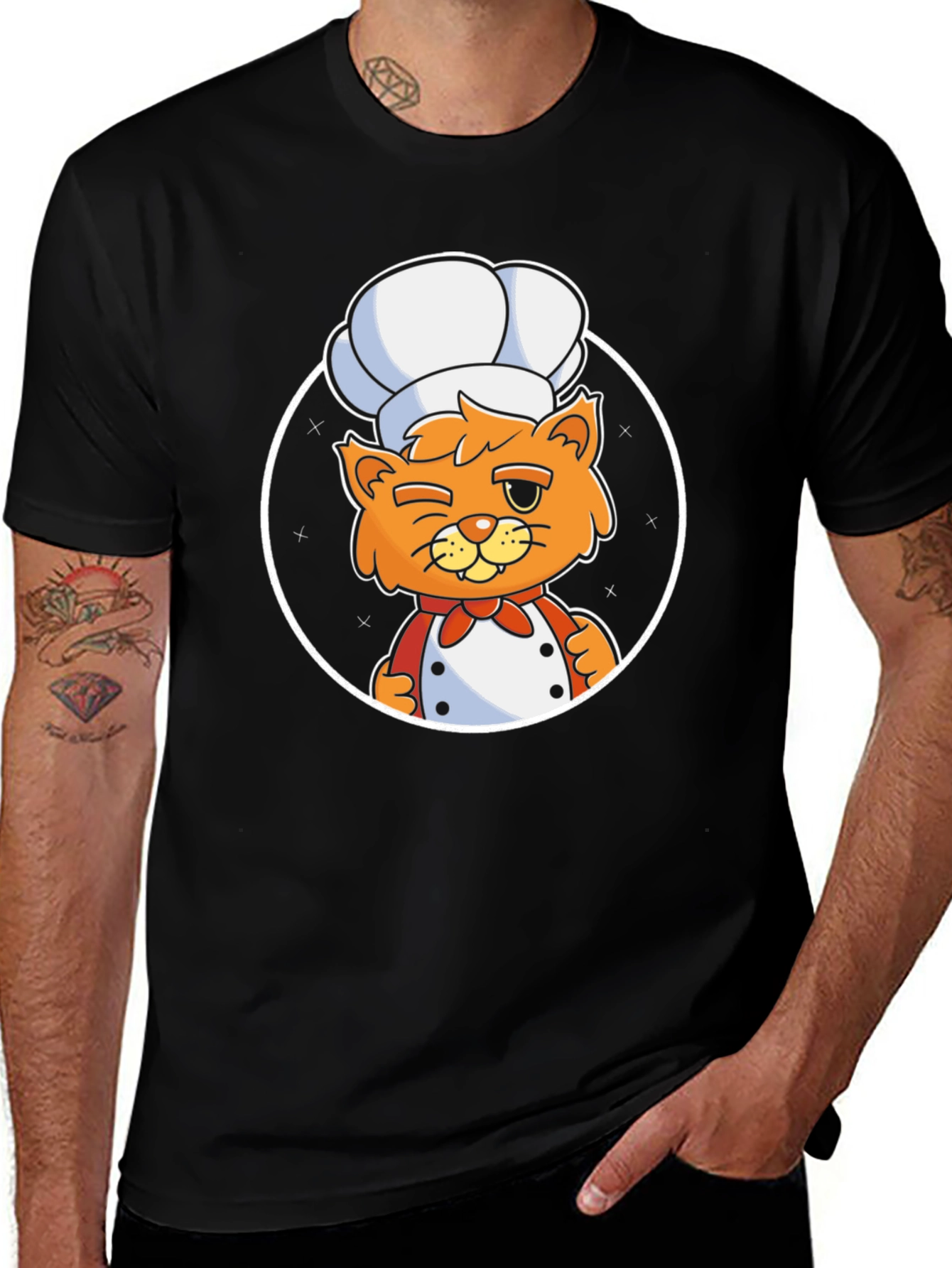 Chef Cat T-Shirt - Cute Cartoon Design