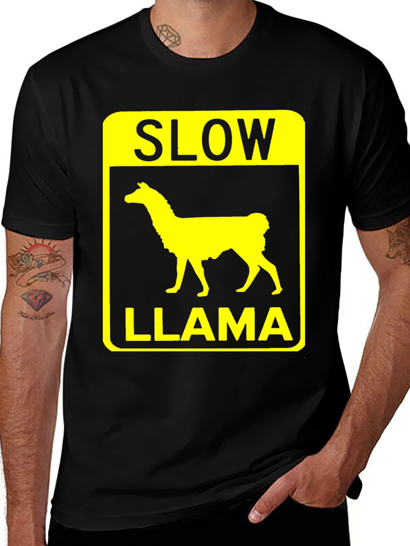 Variant 5 of Slow Llama Graphic Tee - Funny Animal T-Shirt