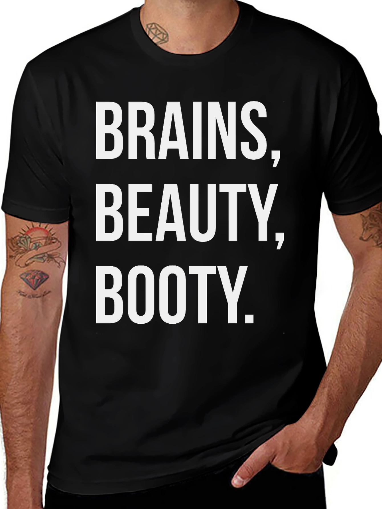 Variant 28 of Brains Beauty Booty Black T-Shirt