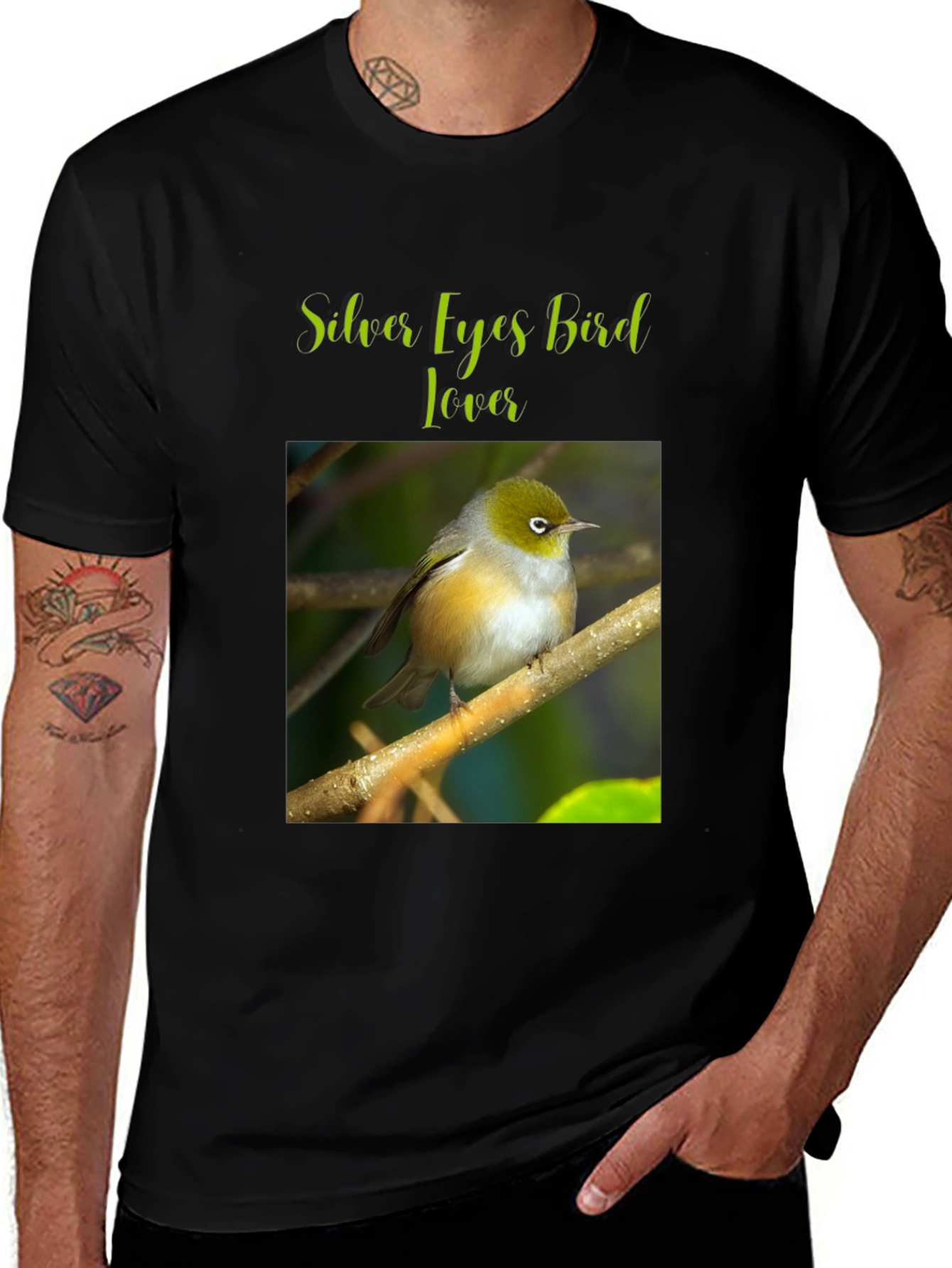 Variant 4 of Silver Eyes Bird Lover T-Shirt